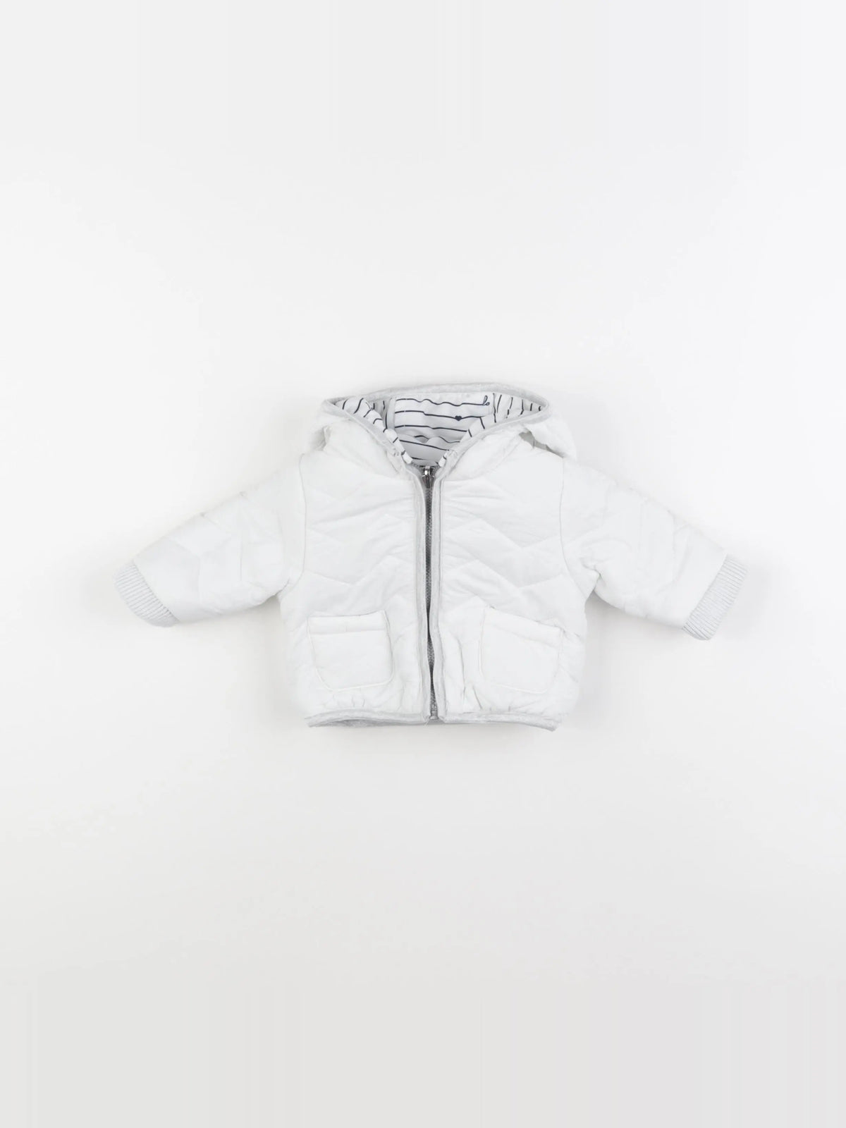 Tape à l'oeil - doudoune réversible blanc, bleu - 3 mois