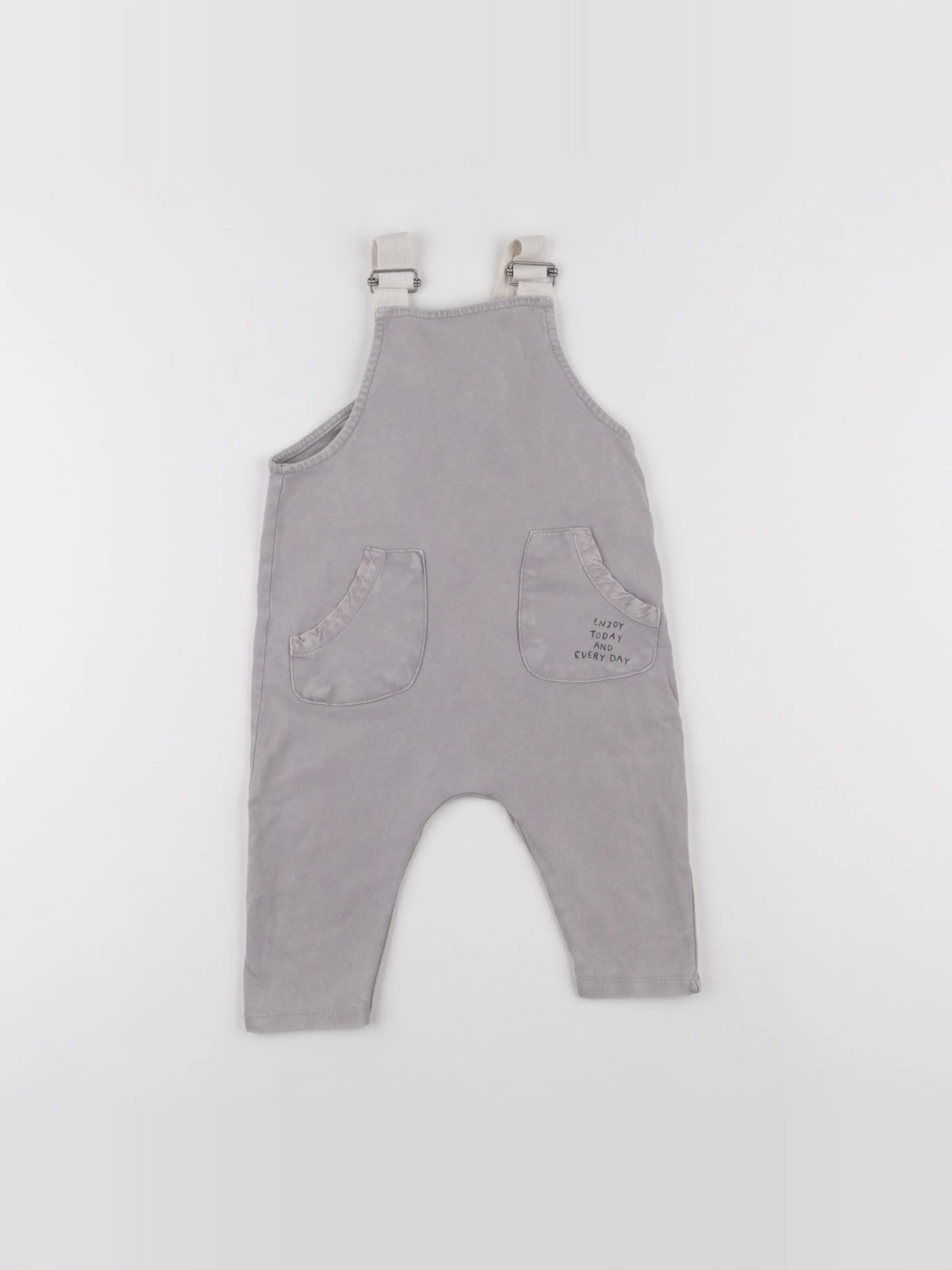 Zara - salopette gris - 6/9 mois