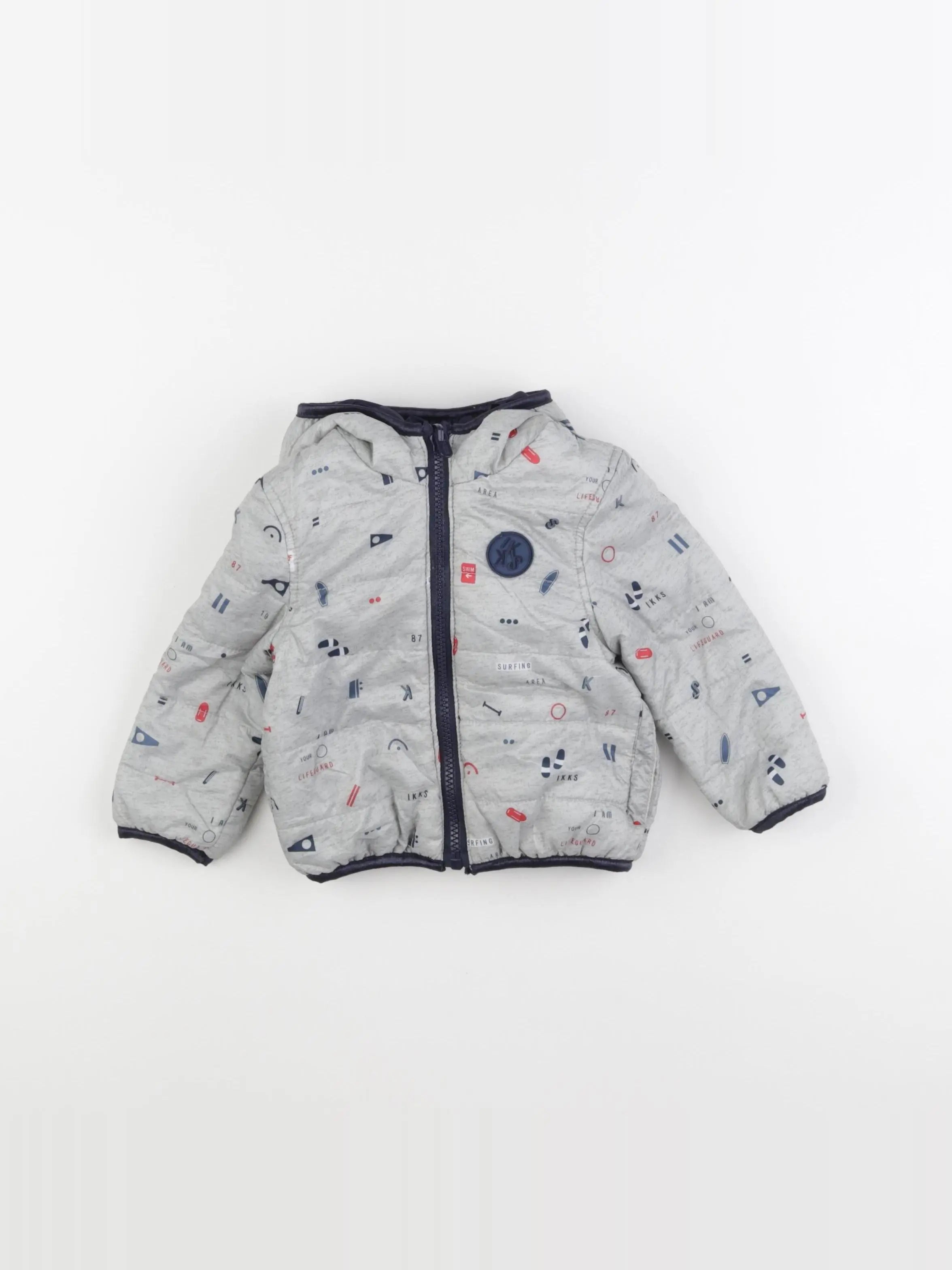 IKKS - doudoune réversible gris - 18 mois