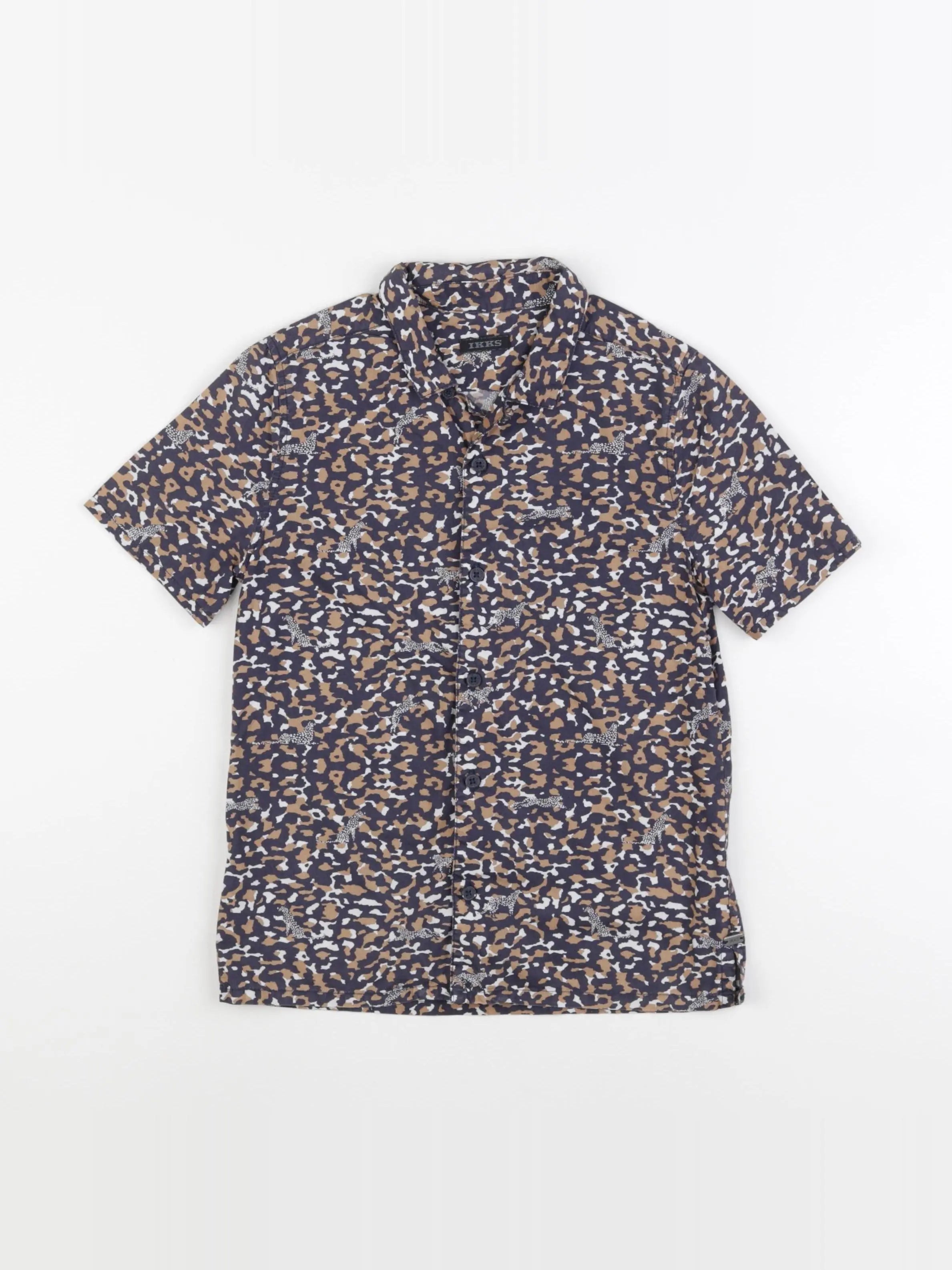 IKKS - chemise bleu, marron - 8 ans