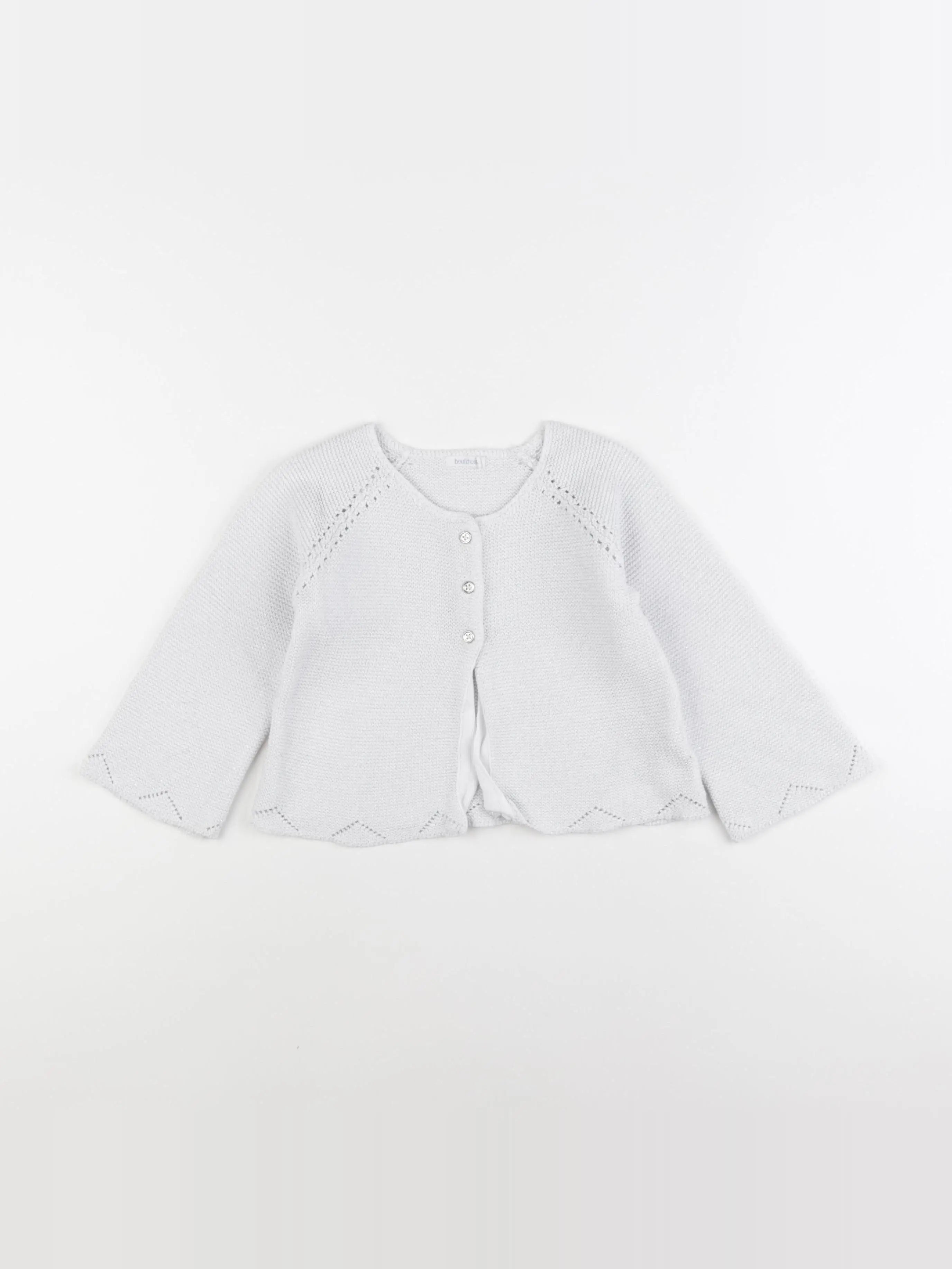 Boutchou - gilet blanc, argent - 24 mois