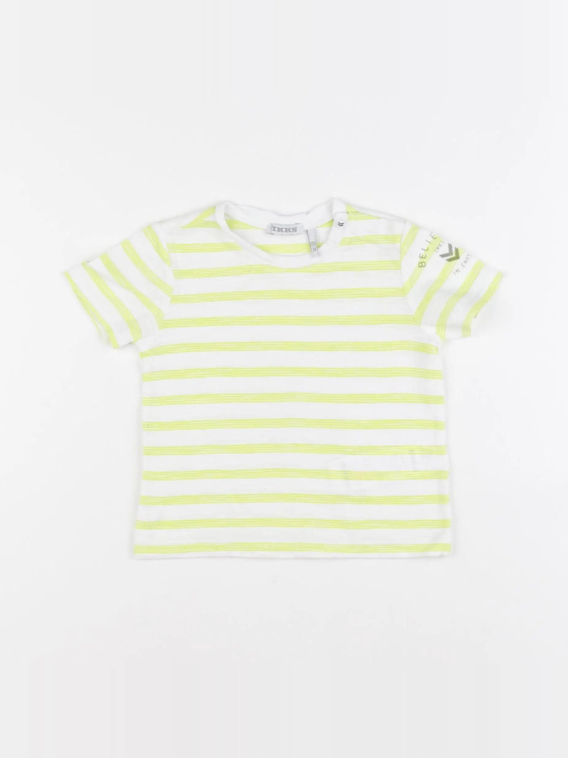 IKKS - tee-shirt blanc, jaune - 12 mois