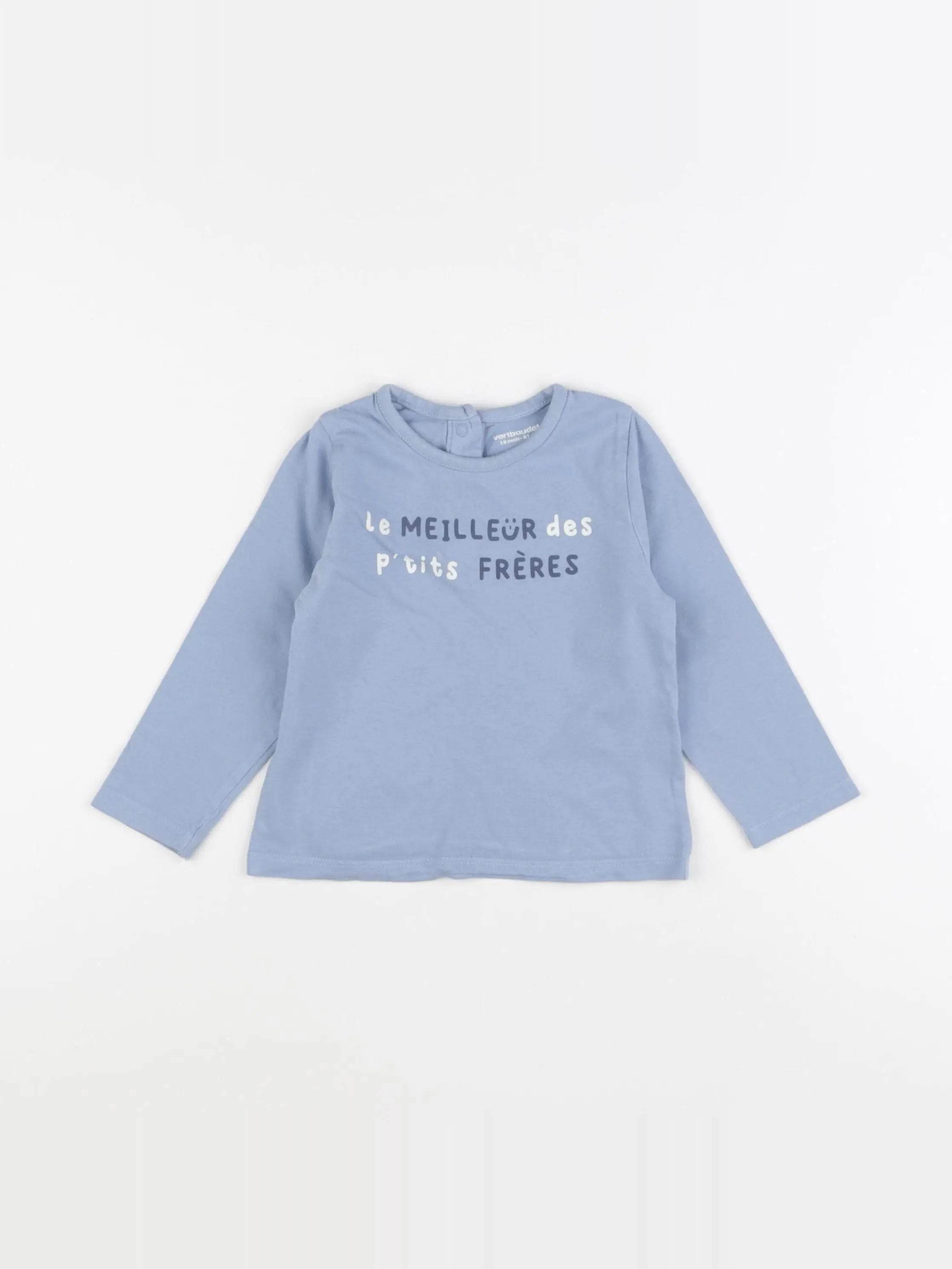 Vertbaudet - tee-shirt bleu - 18 mois