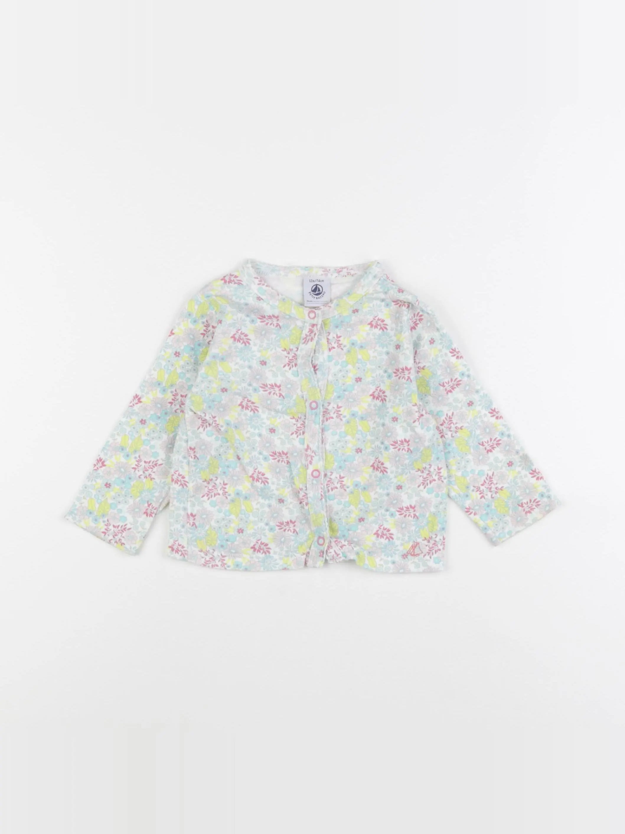 Petit Bateau - gilet multicolore - 12 mois