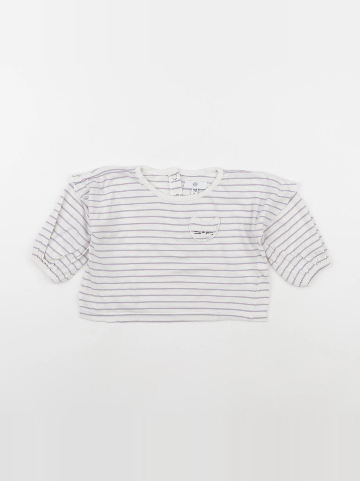 La Redoute - tee-shirt blanc, violet - 9 mois