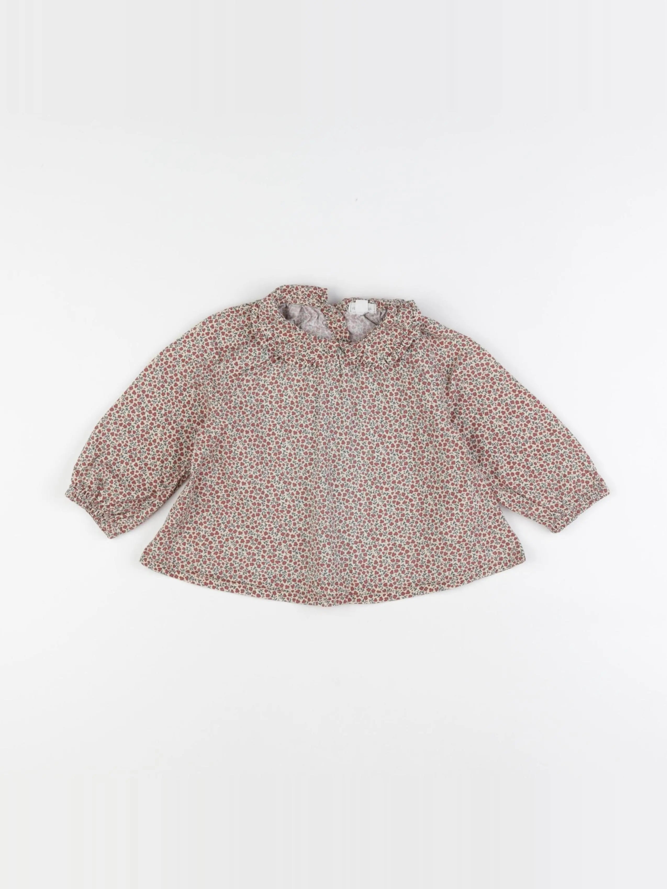 Vertbaudet - blouse beige, rouge - 18 mois