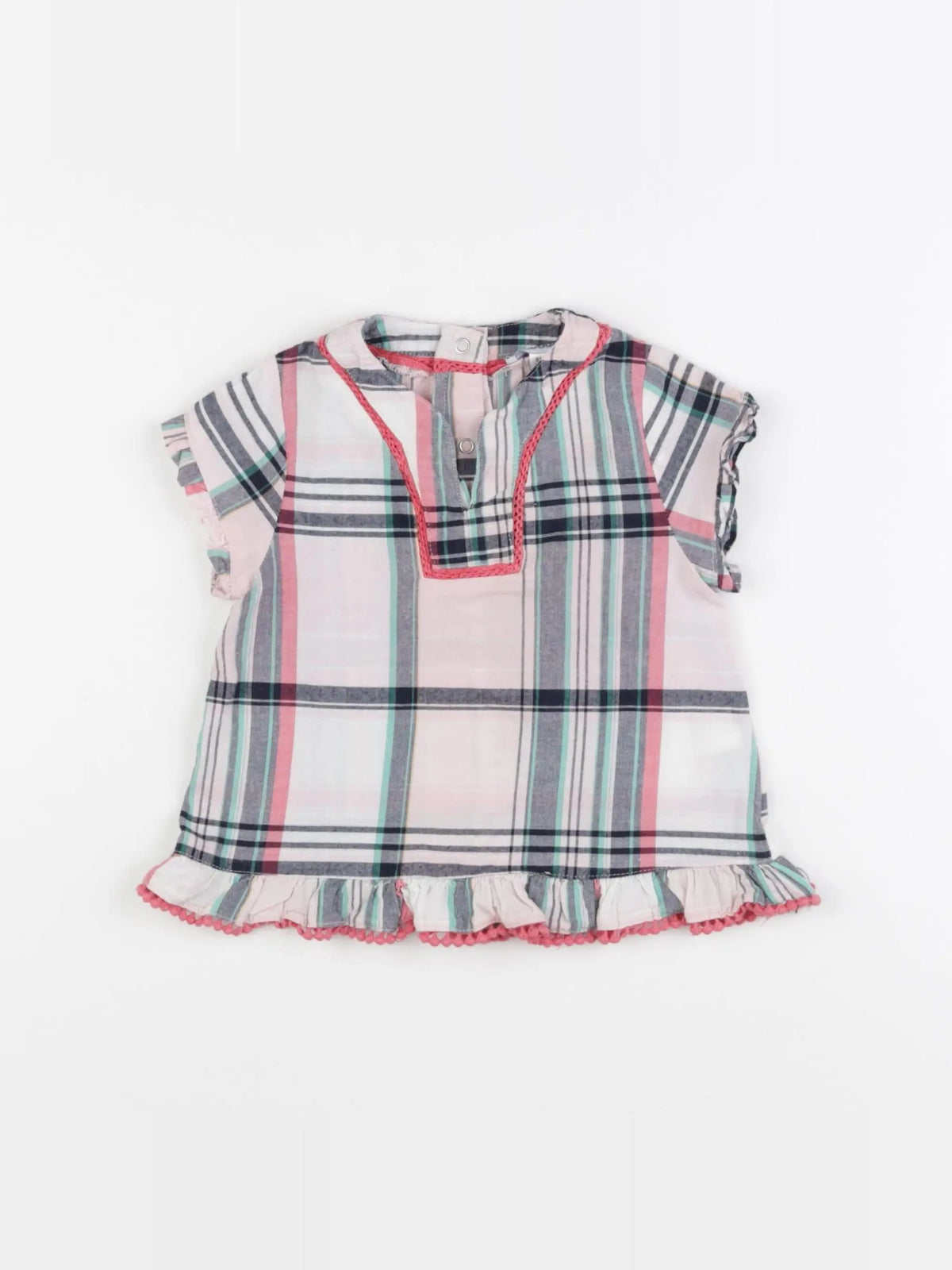 Vertbaudet - blouse rose, vert - 18 mois
