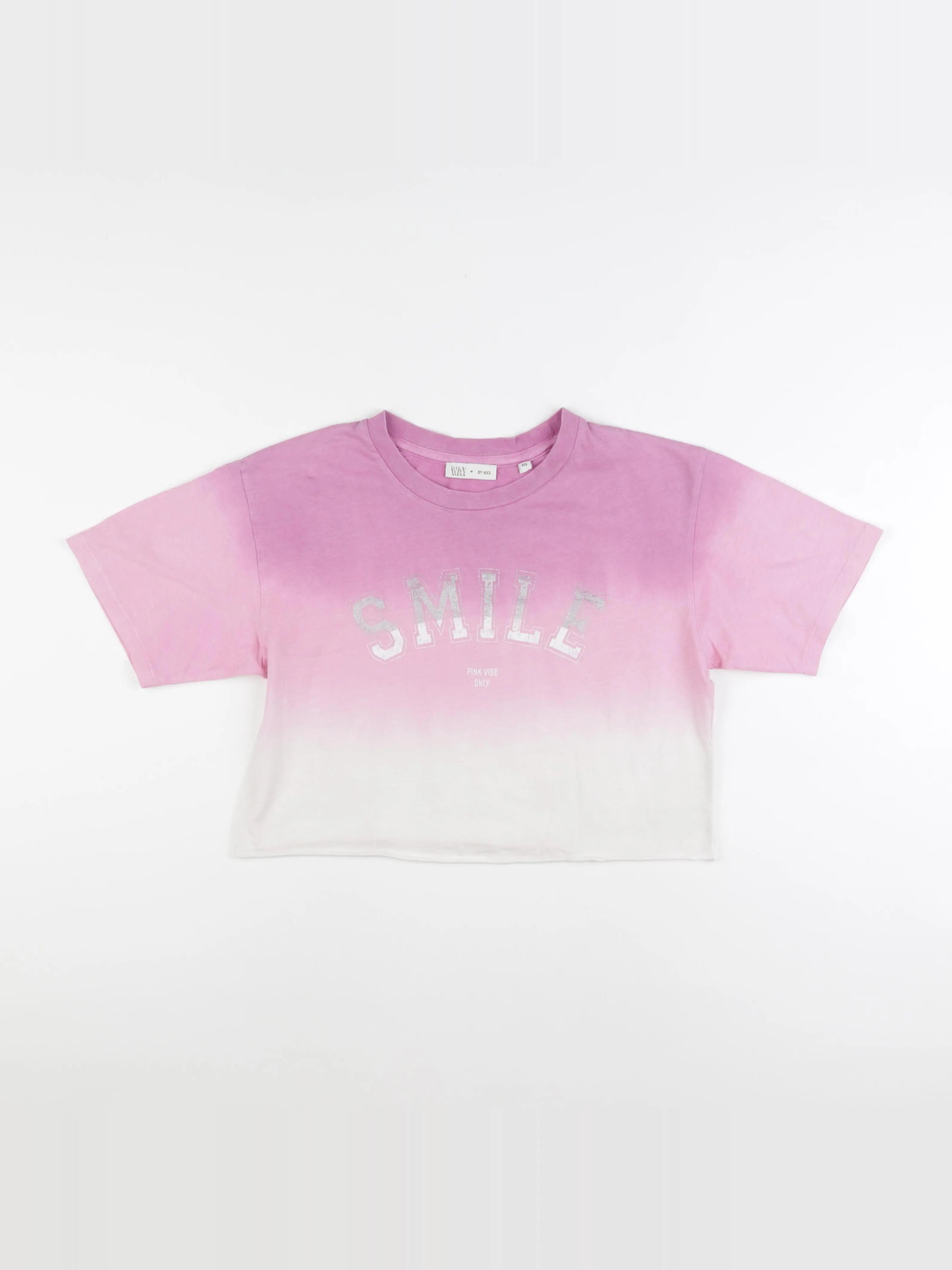 IKKS - tee-shirt rose, blanc - 10 ans