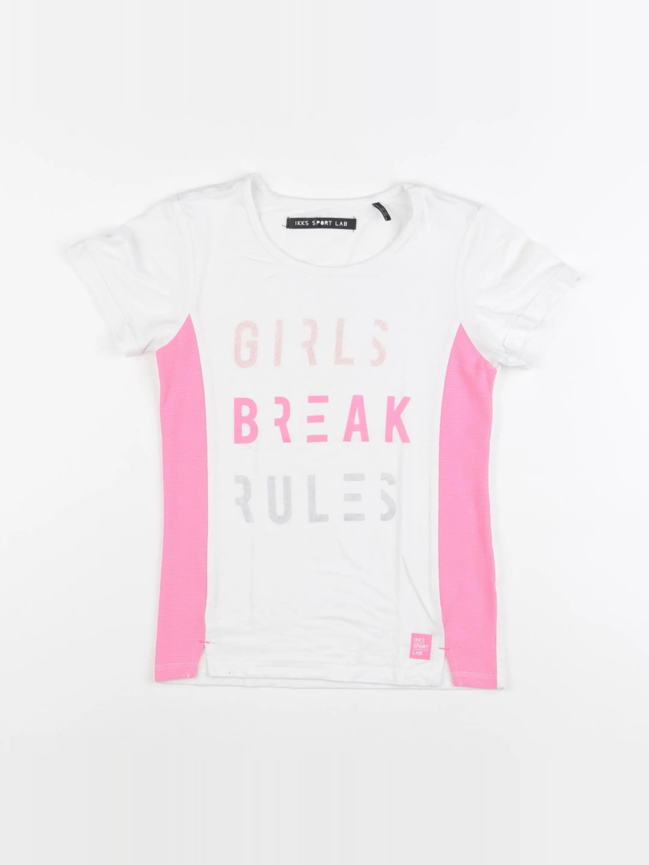 IKKS - tee-shirt blanc, rose - 6 ans
