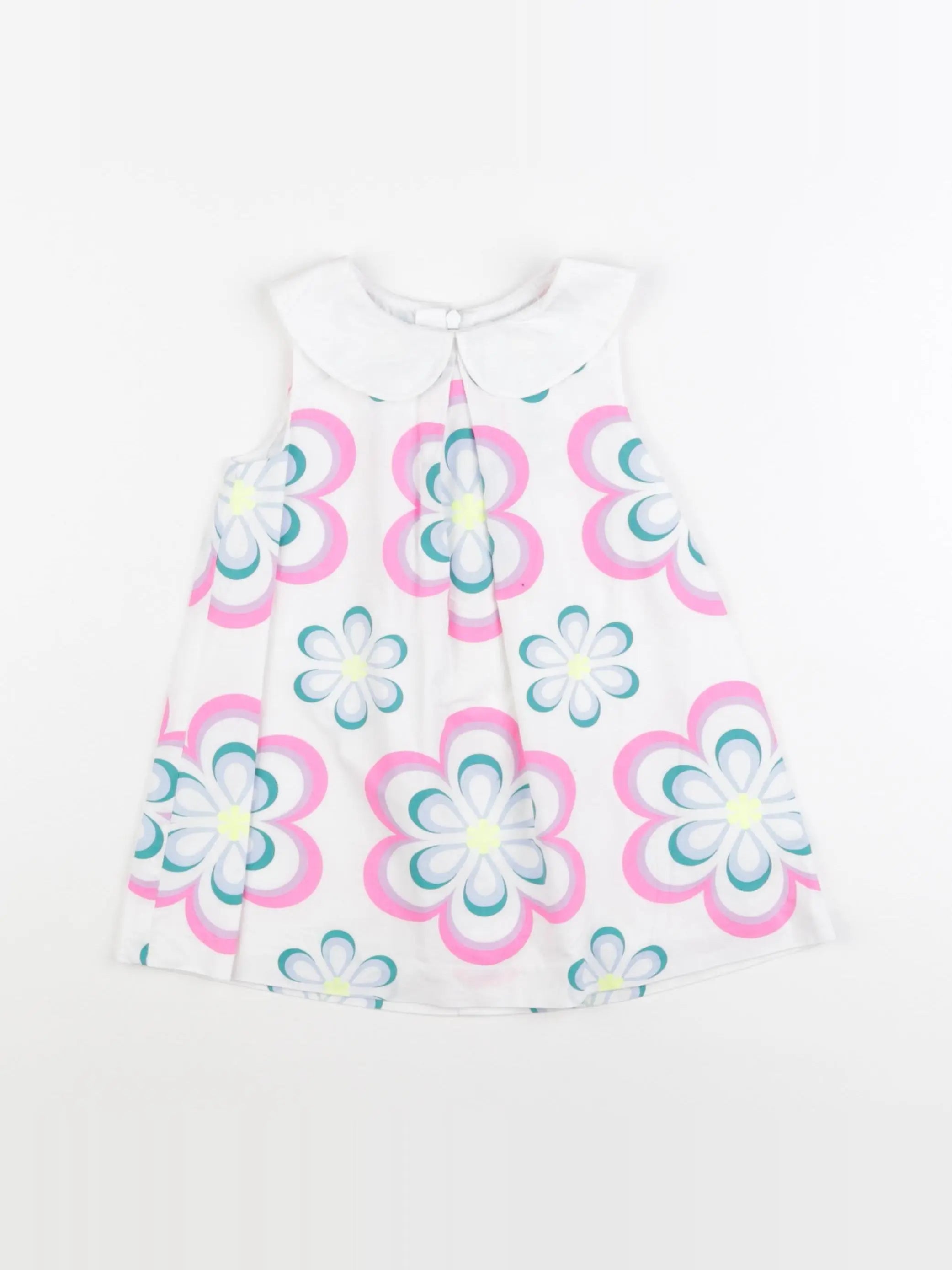 Jacadi - robe blanc, rose - 24 mois