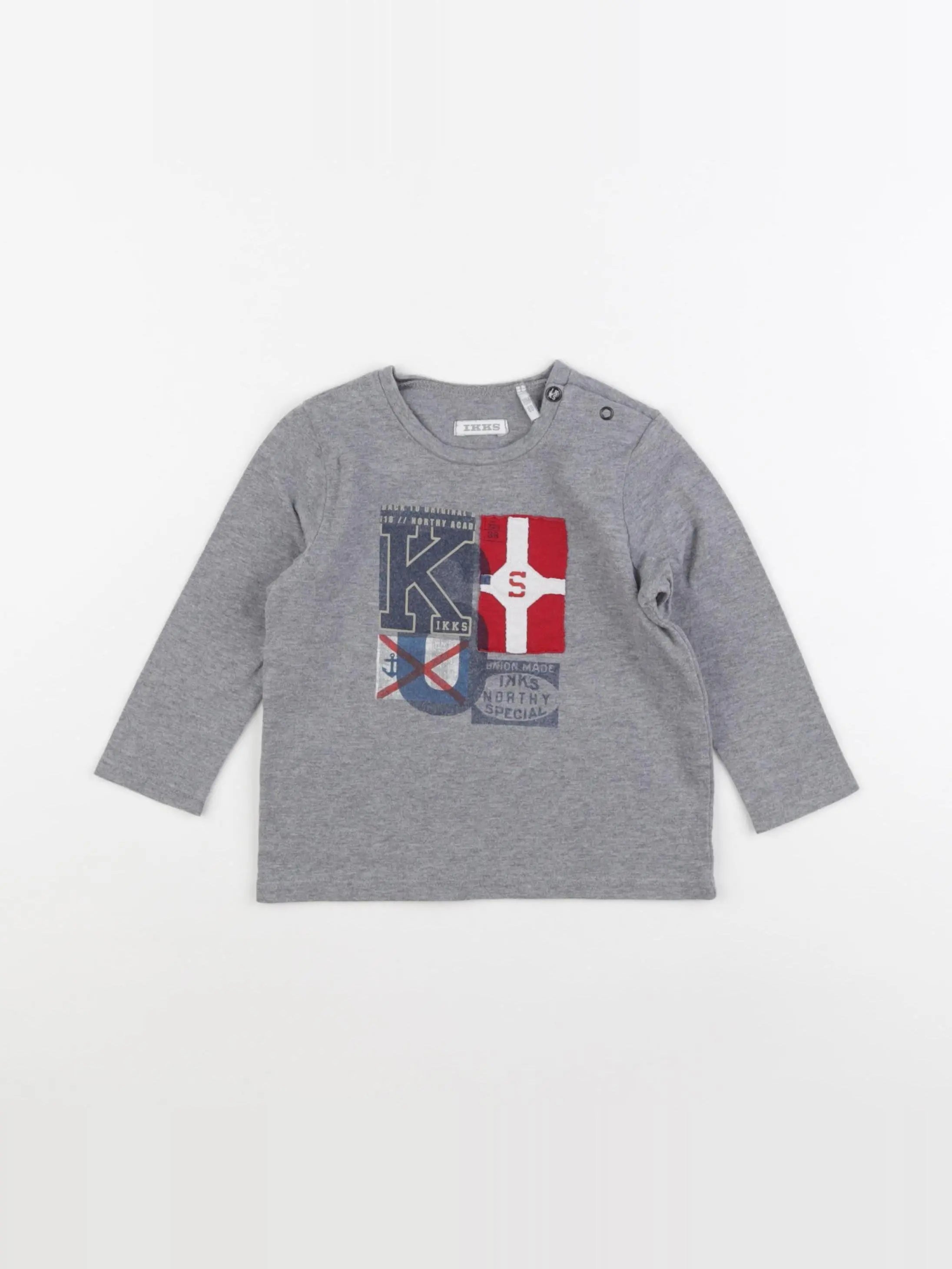 IKKS - tee-shirt gris - 18 mois