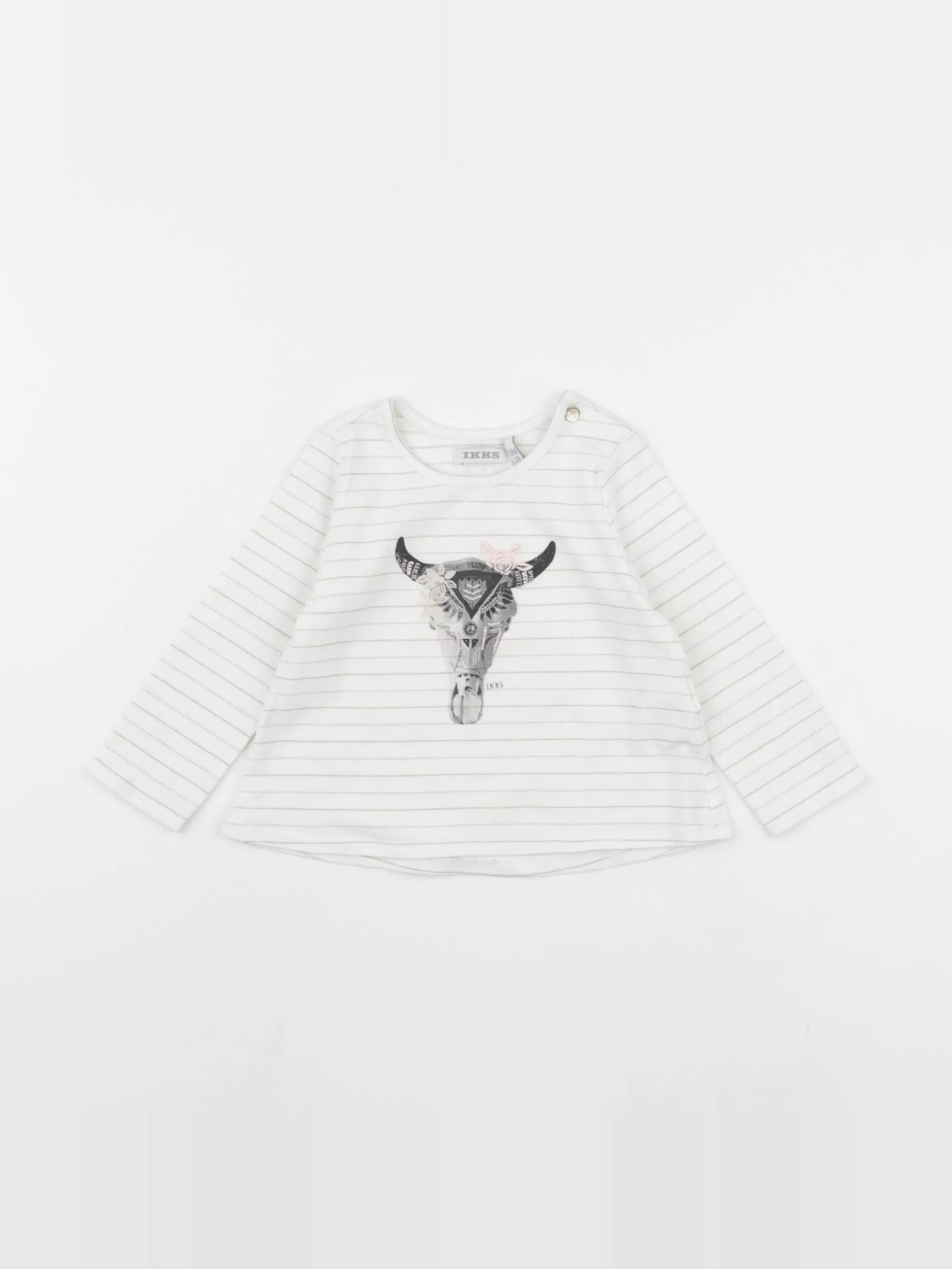 IKKS - tee-shirt blanc, or, argent - 12 mois