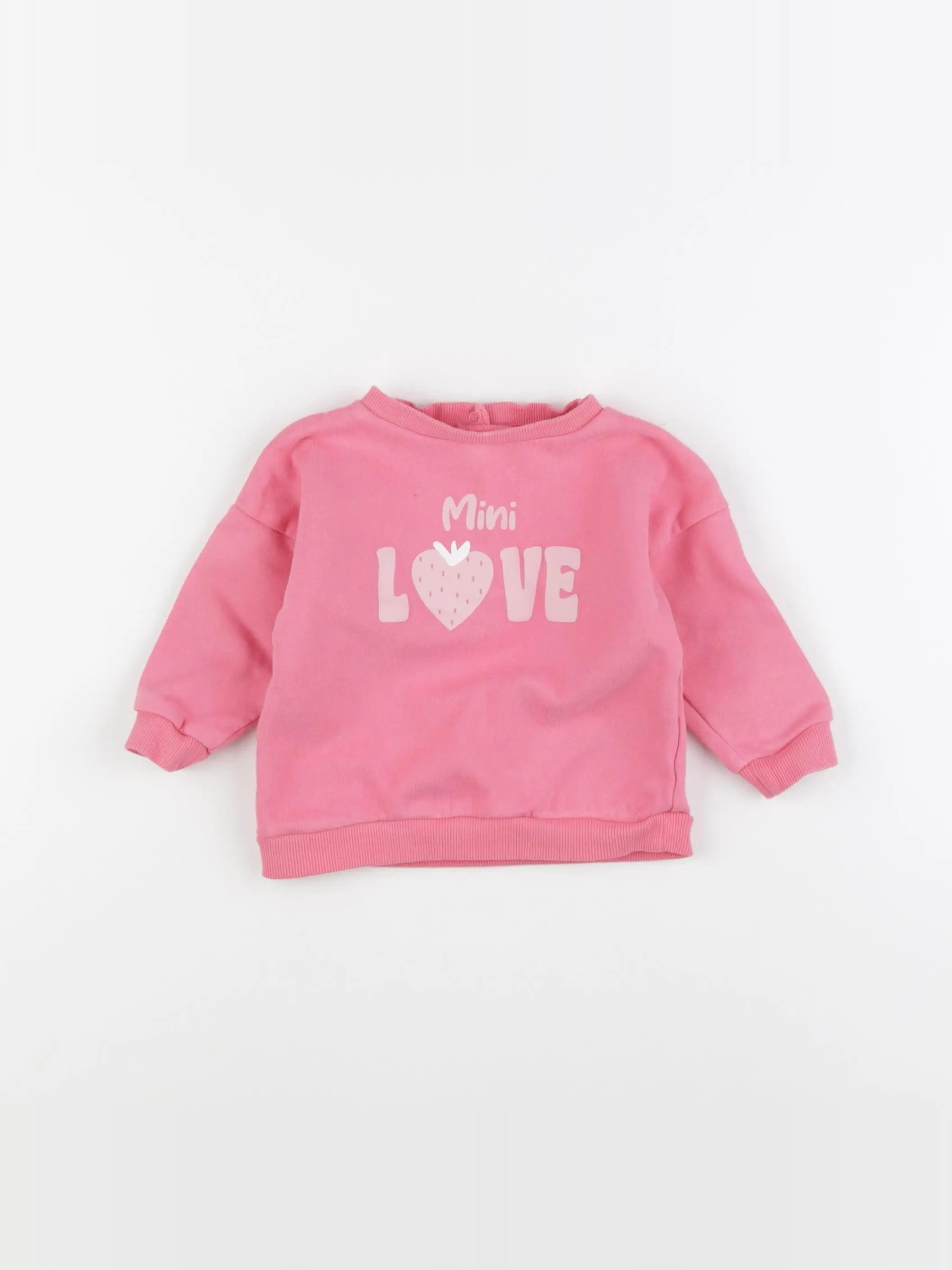 Vertbaudet - sweat rose - 9 mois