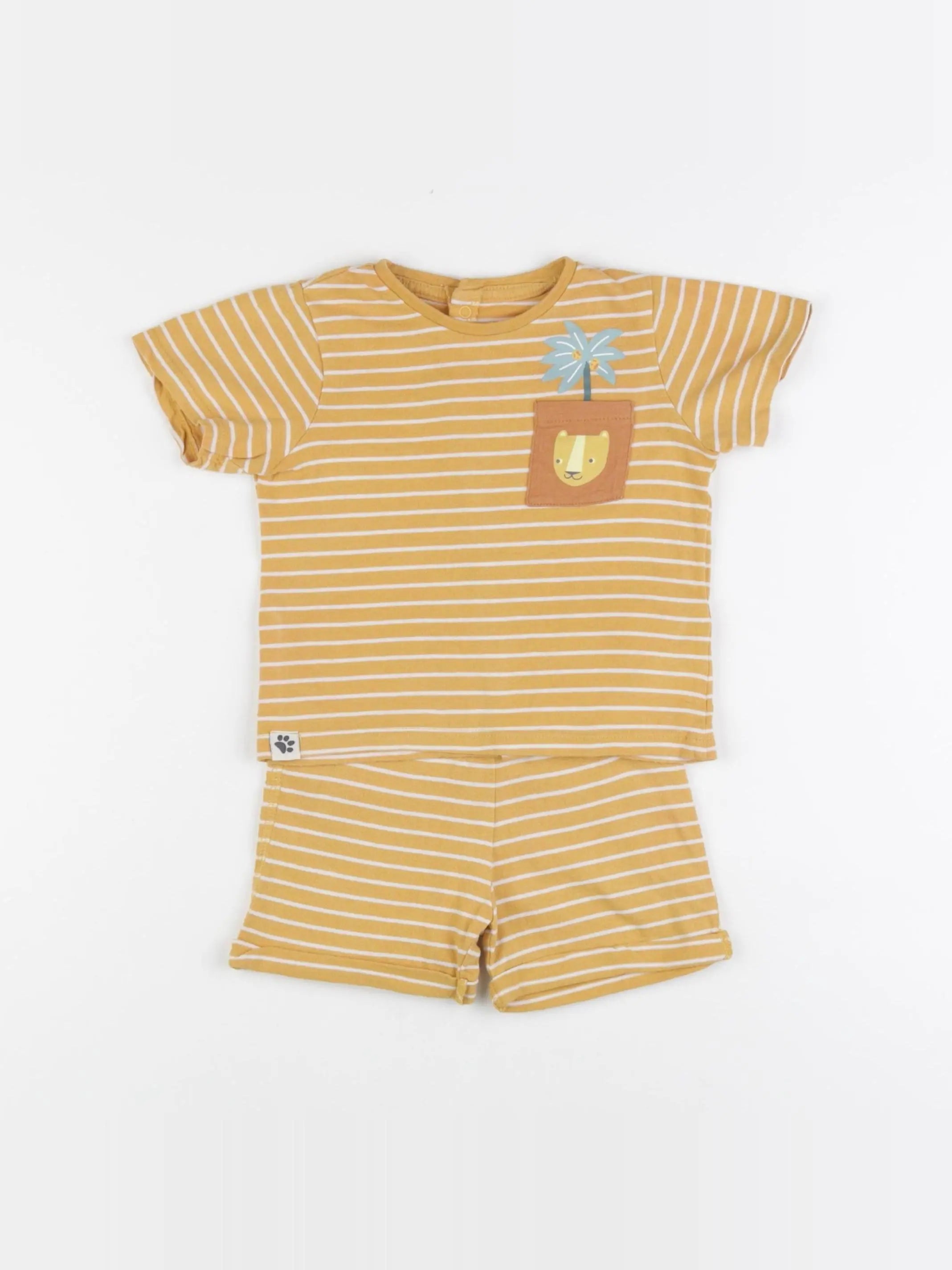 Vertbaudet - pyjama coton jaune - 18 mois