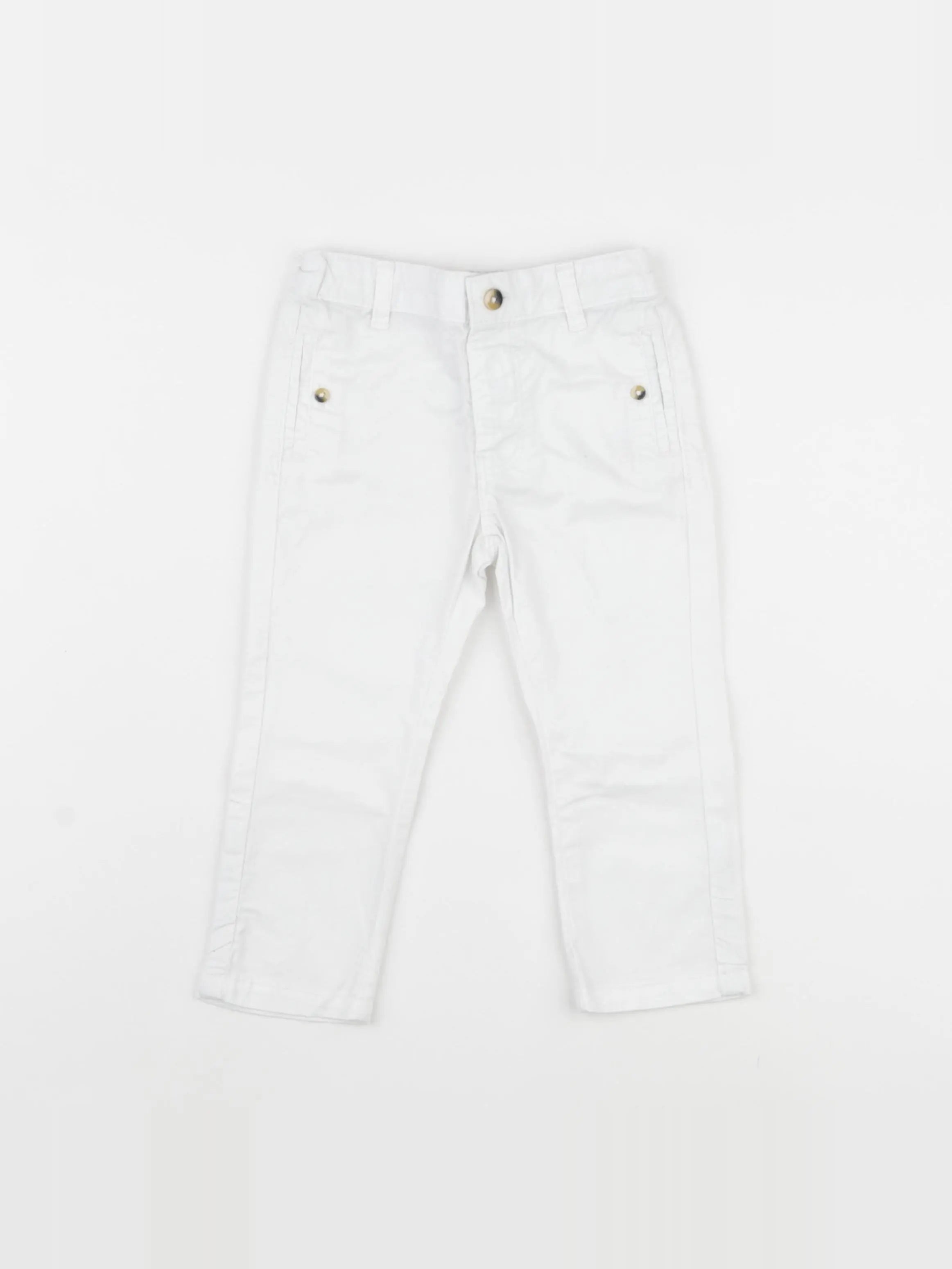 Vertbaudet - pantalon blanc - 12 mois