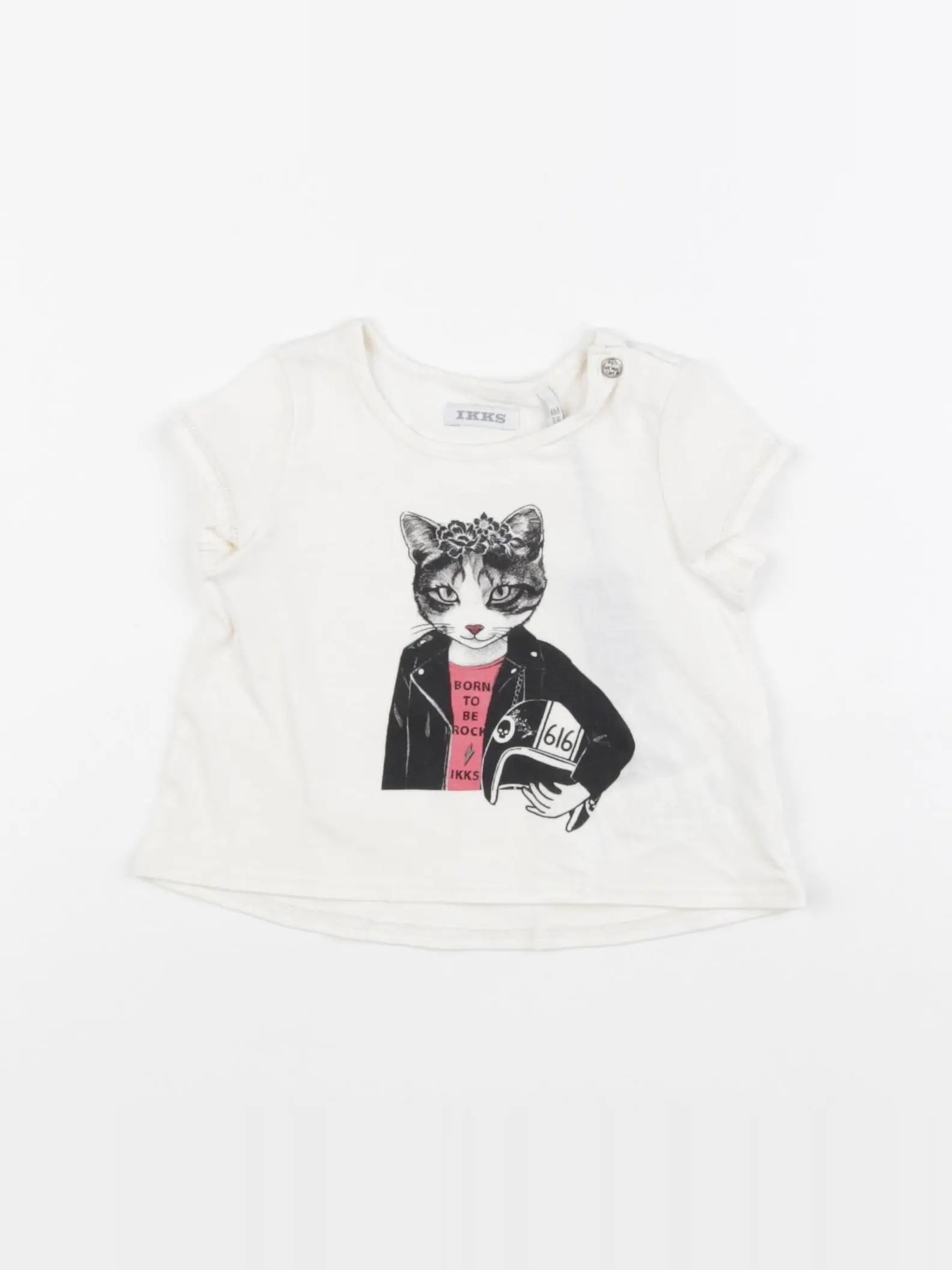 IKKS - tee-shirt blanc (état neuf) - 6 mois
