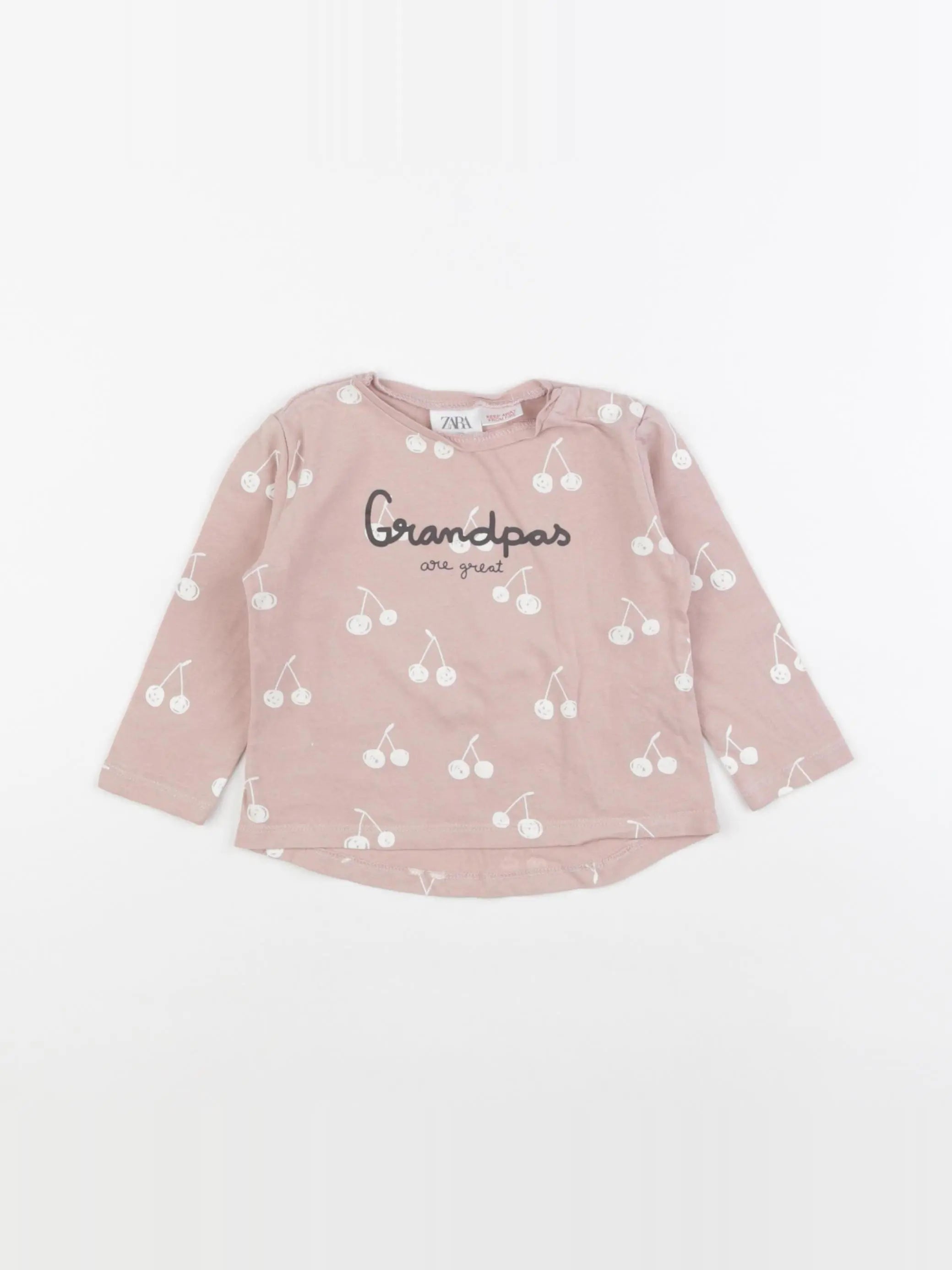 Zara - tee-shirt rose - 6/9 mois