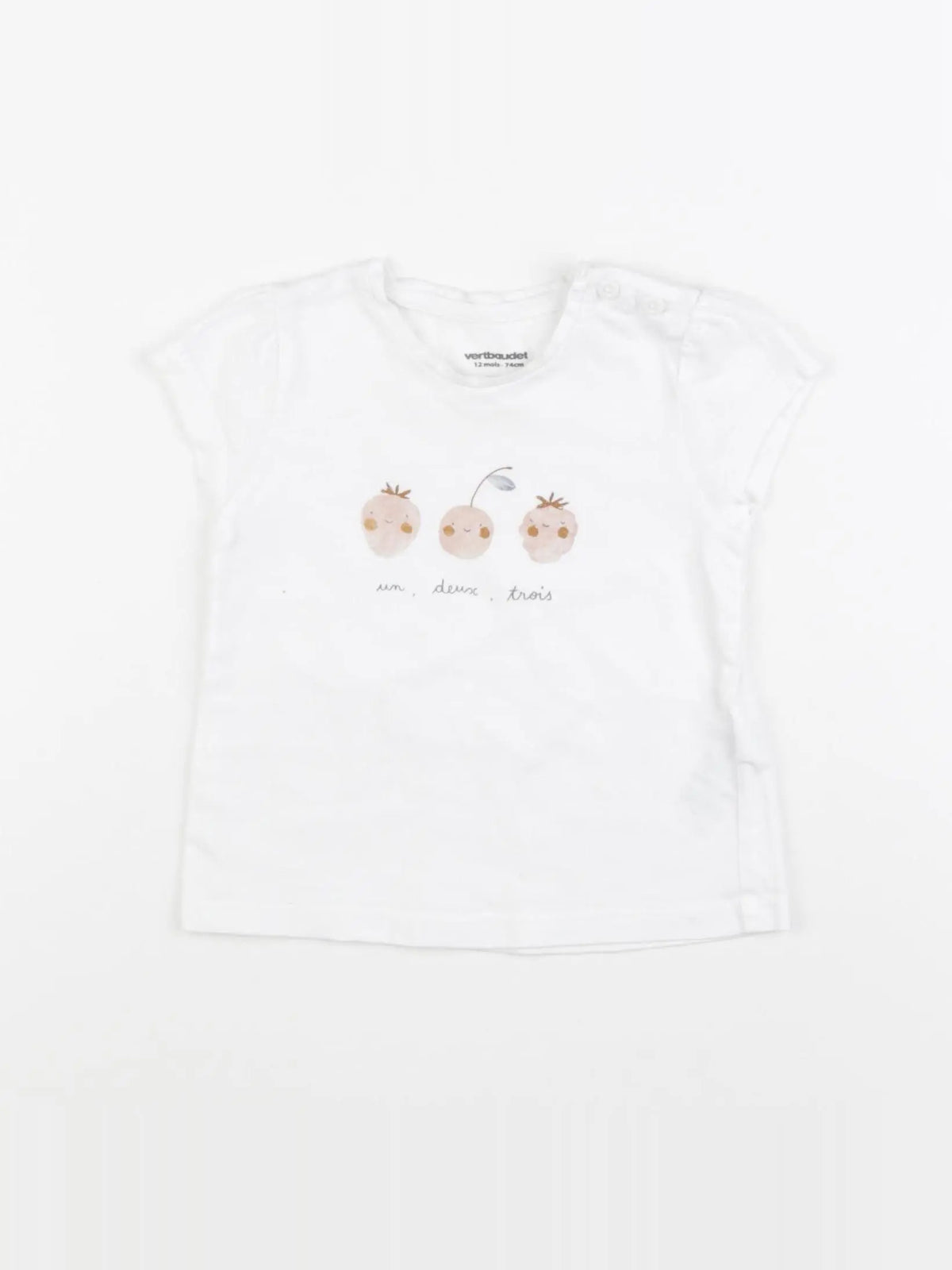 Vertbaudet - tee-shirt blanc - 12 mois