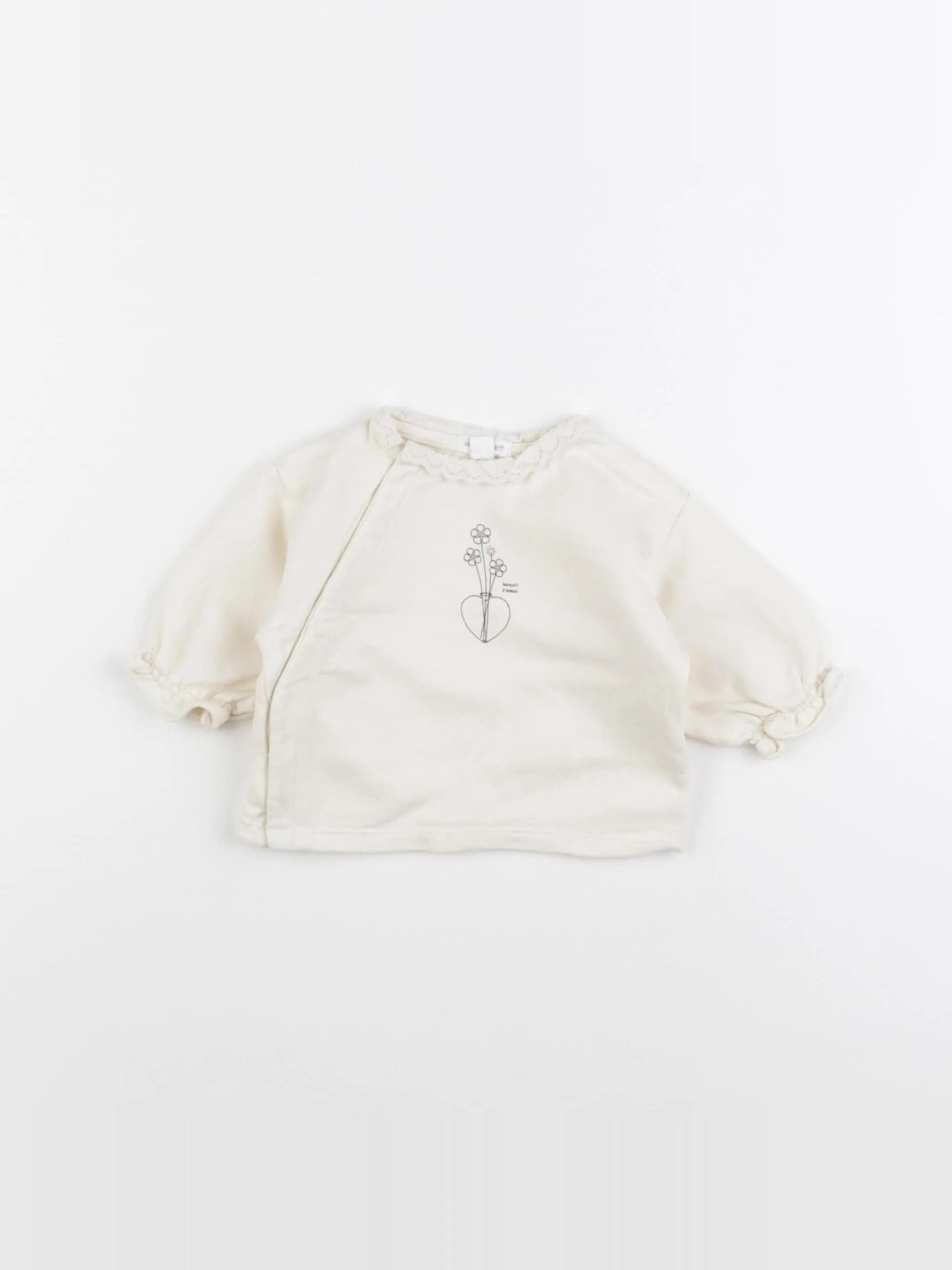 Vertbaudet - tee-shirt blanc - 1 mois