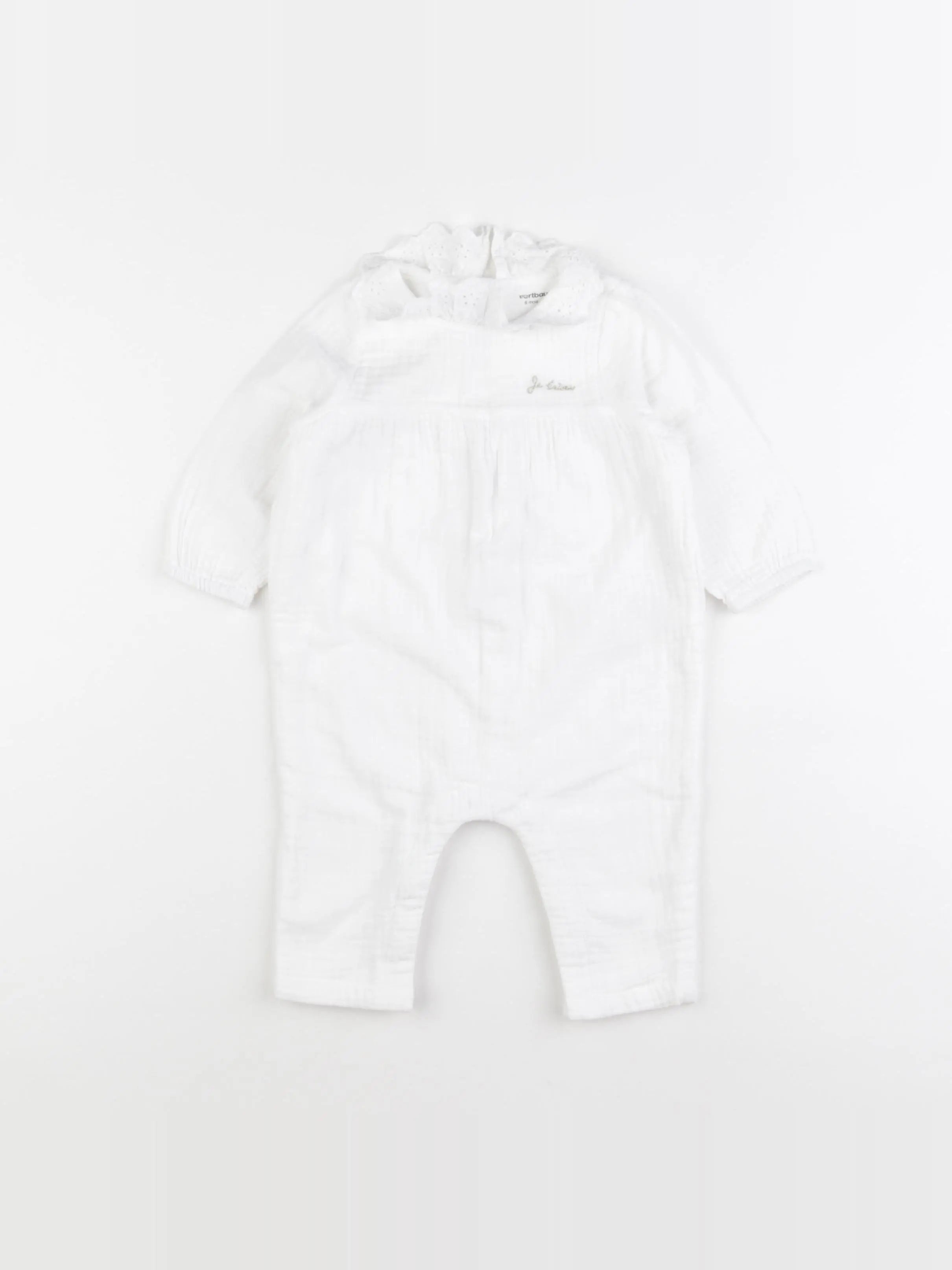 Vertbaudet - combinaison blanc - 6 mois