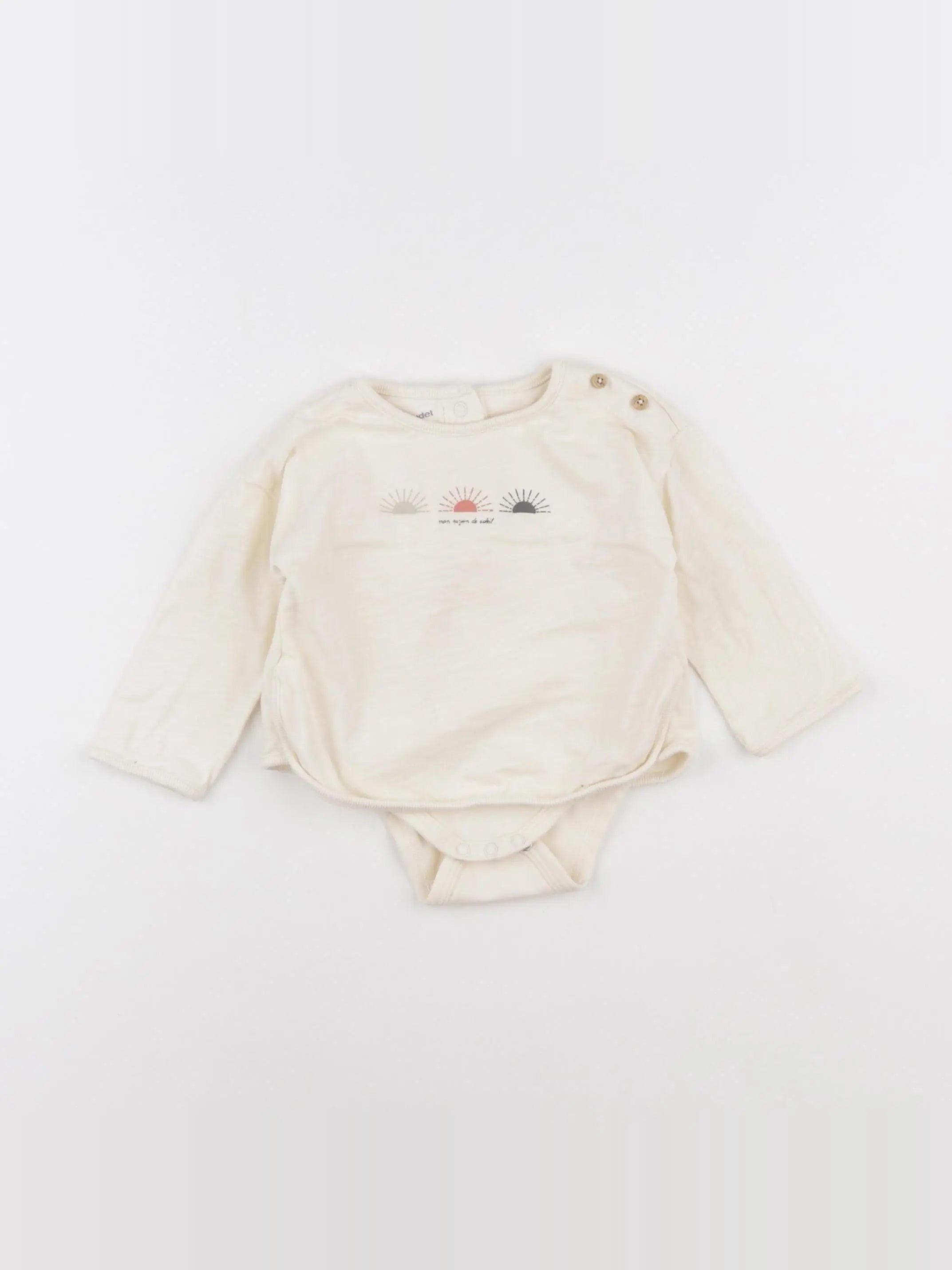 Vertbaudet - body tee-shirt beige - 3 mois