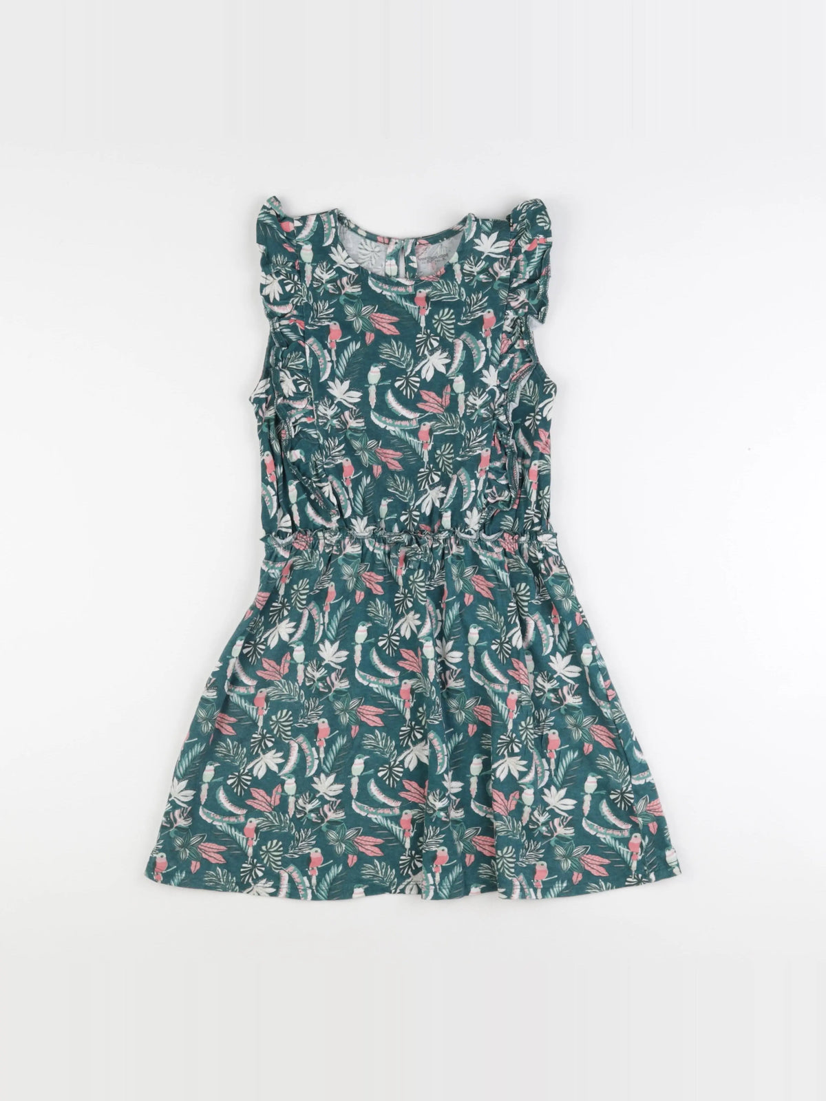 Vertbaudet - robe vert, rose - 10 ans