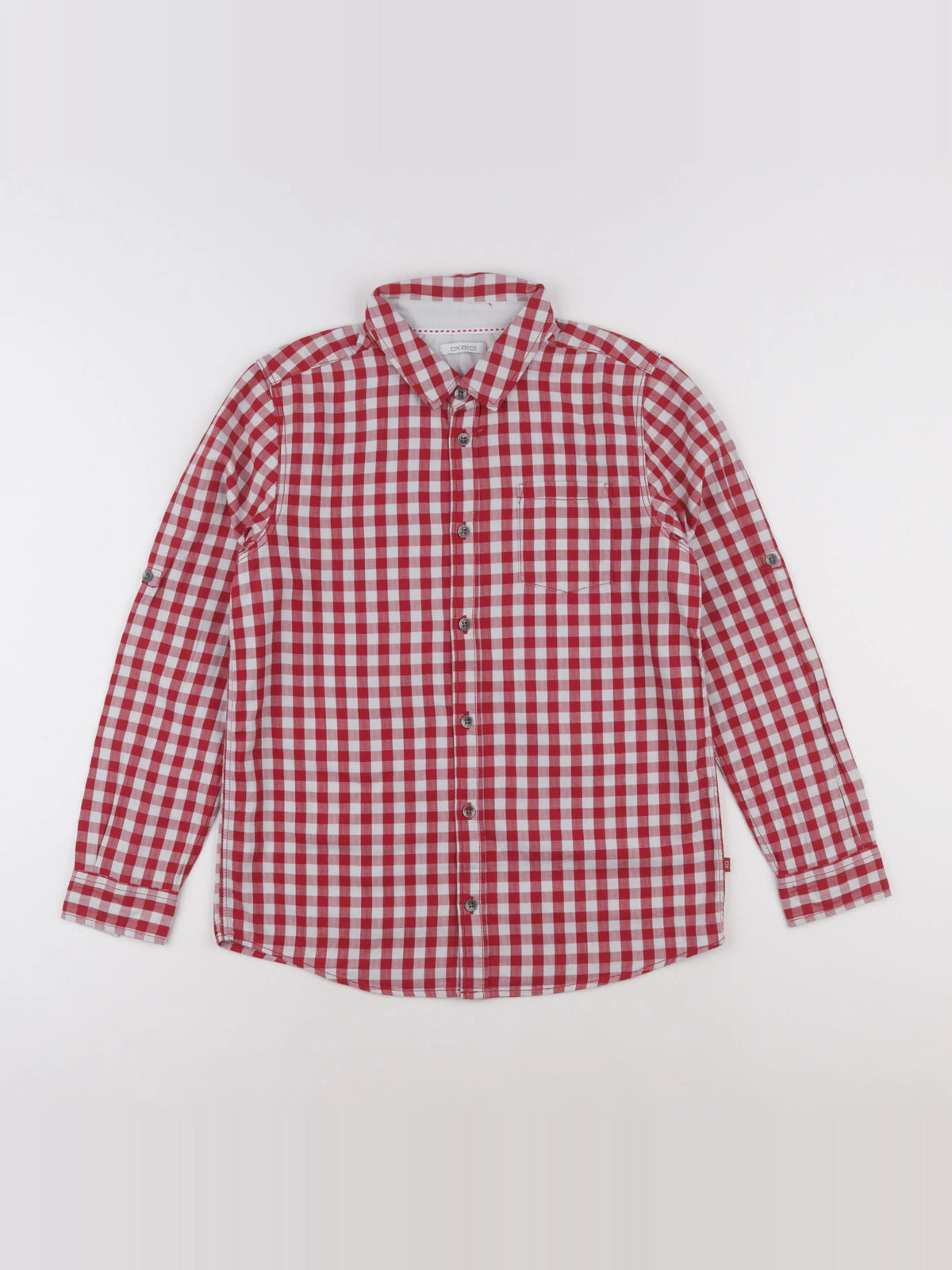 Okaidi - chemise blanc, rouge - 12 ans