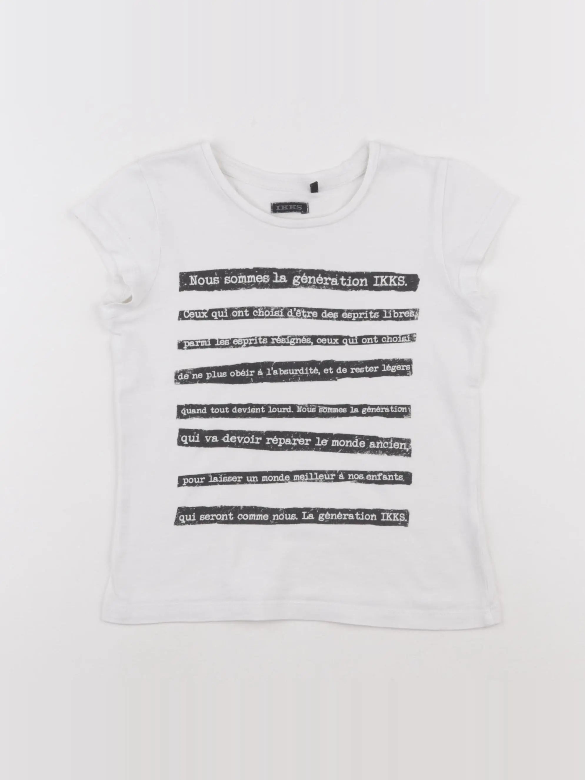 IKKS - tee-shirt blanc, noir - 6 ans