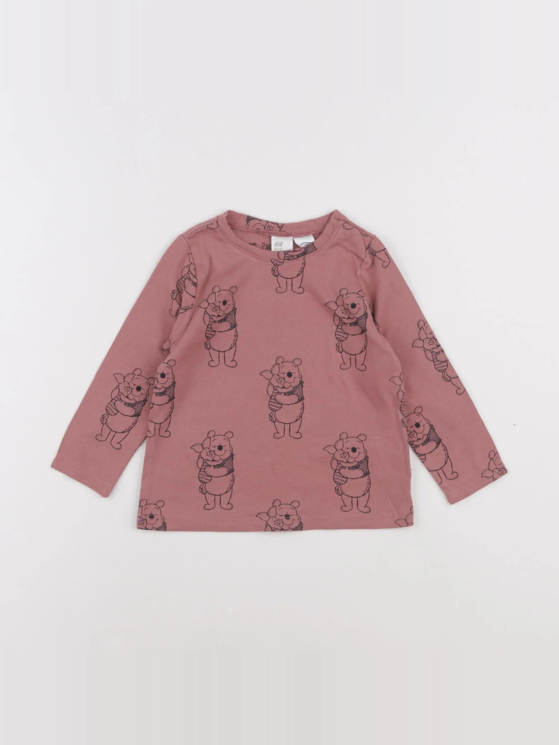 H&M - tee-shirt rose - 12/9 mois