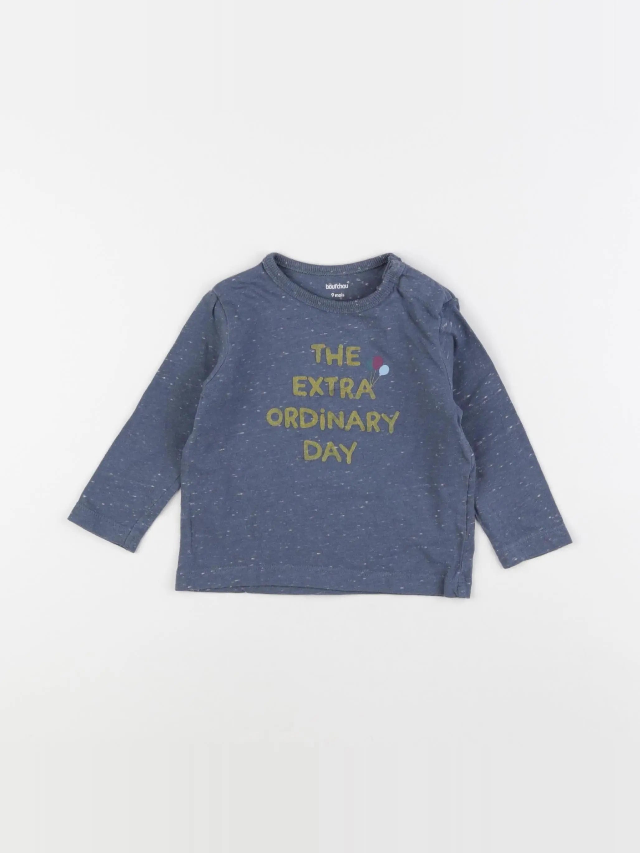 Boutchou - tee-shirt bleu - 9 mois