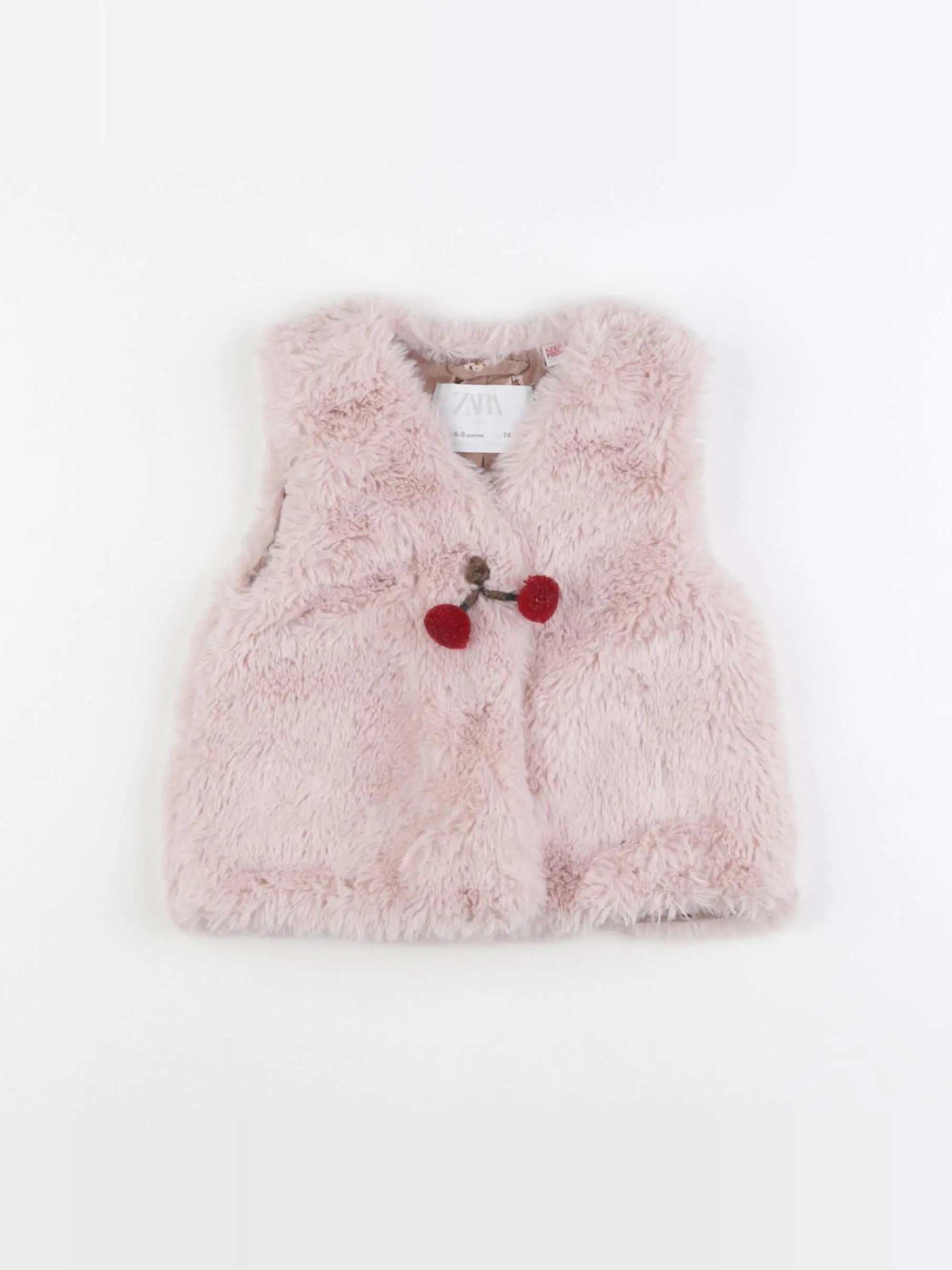 Zara - gilet rose - 6/9 mois