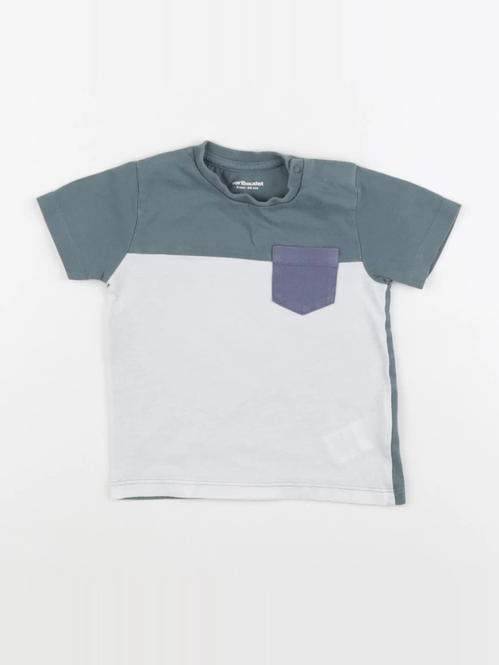 Vertbaudet - tee-shirt bleu - 2 ans