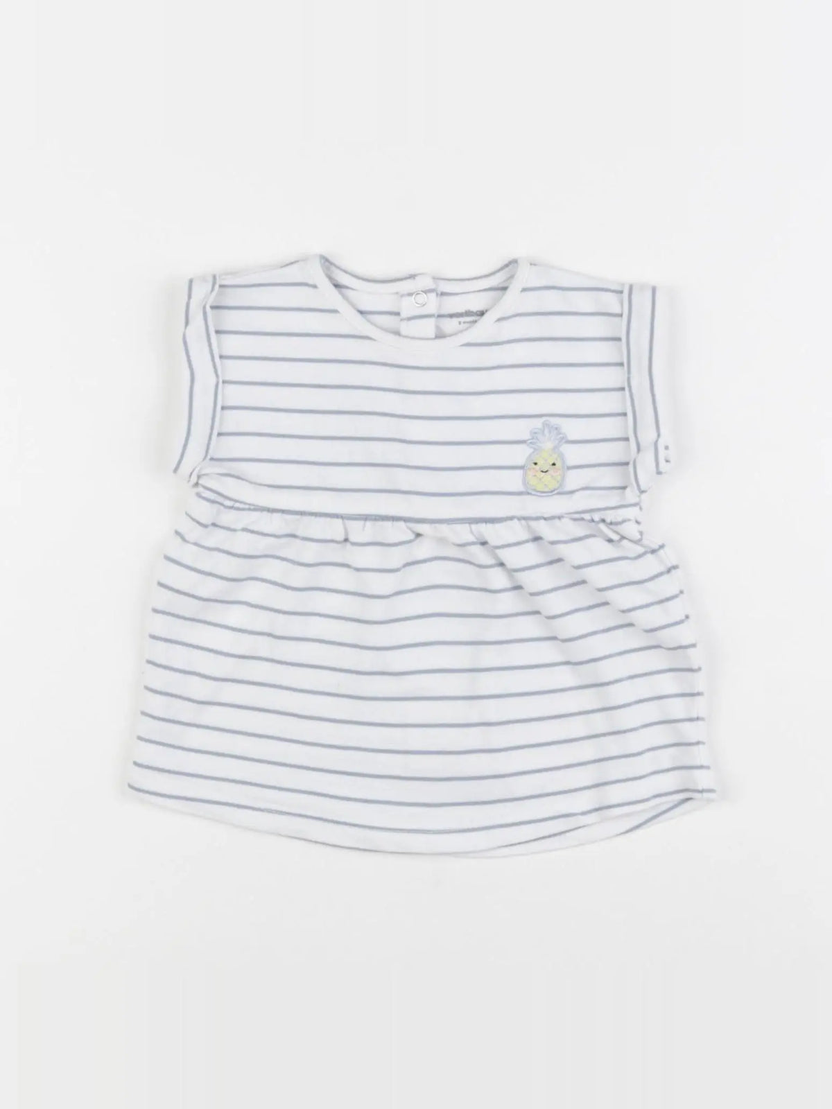 Vertbaudet - robe blanc, bleu - 3 mois