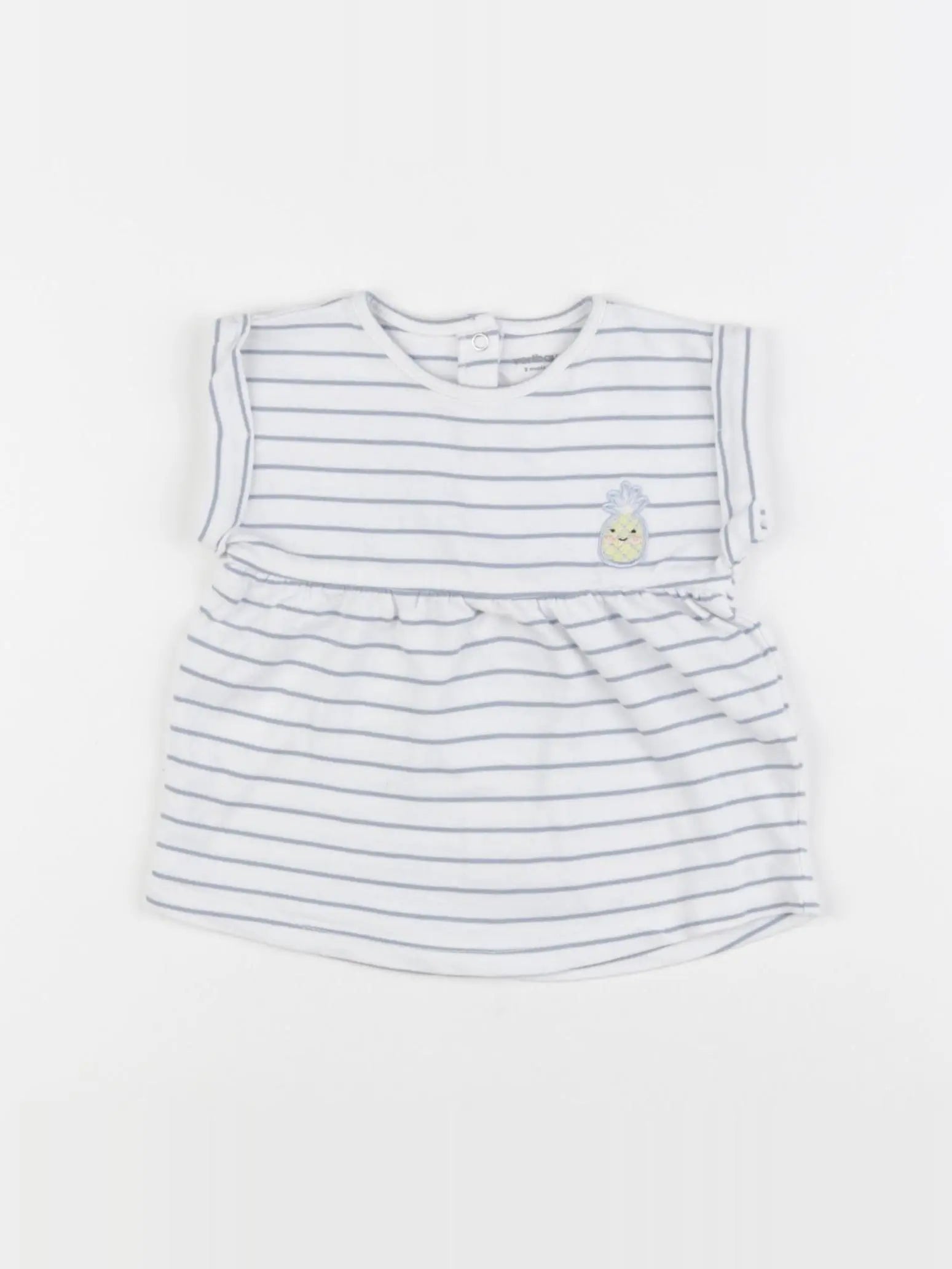 Vertbaudet - robe blanc, bleu - 3 mois