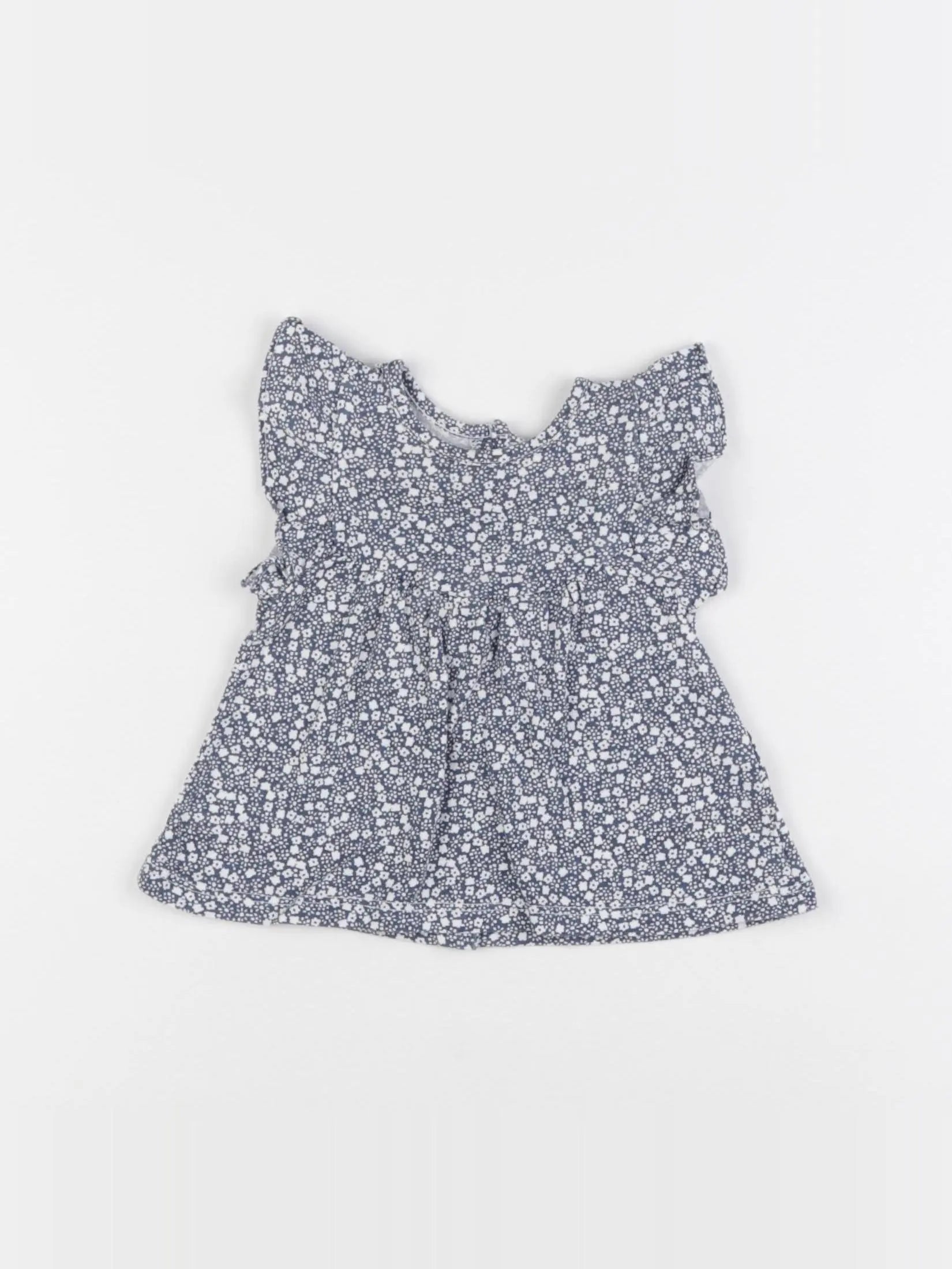 Vertbaudet - tee-shirt blanc, bleu - 3 mois
