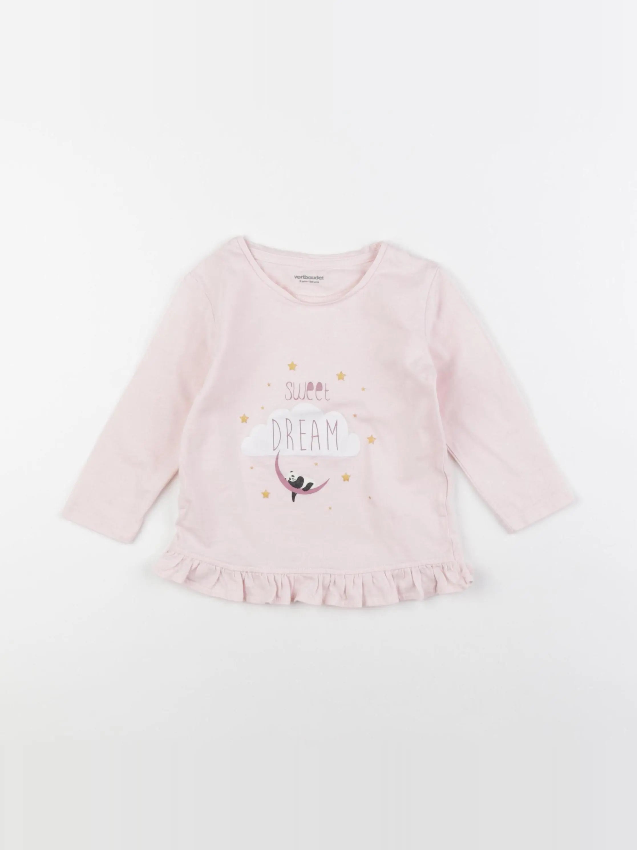 Vertbaudet - tee-shirt rose - 2 ans
