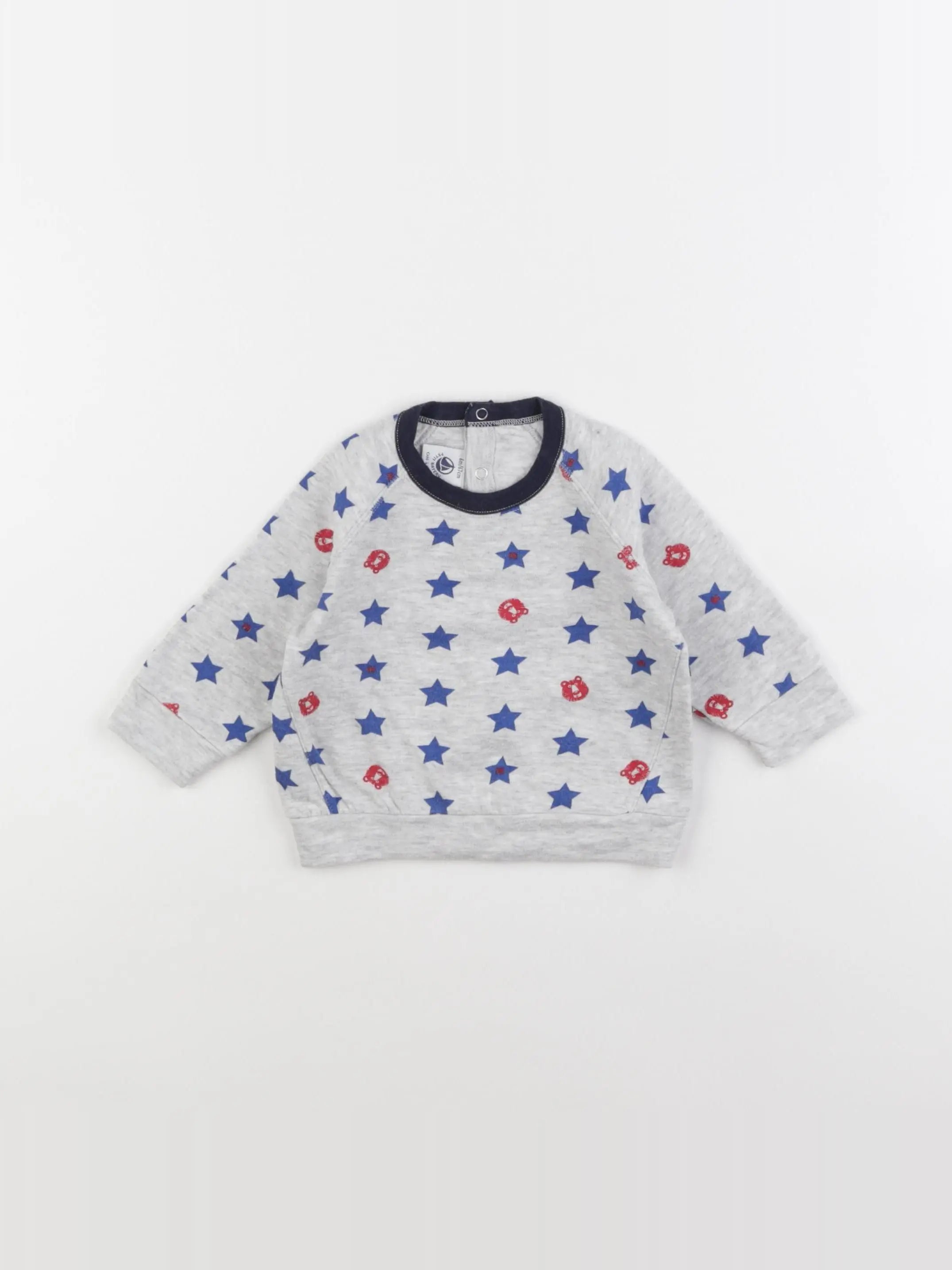 Petit Bateau - sweat gris - 6 mois