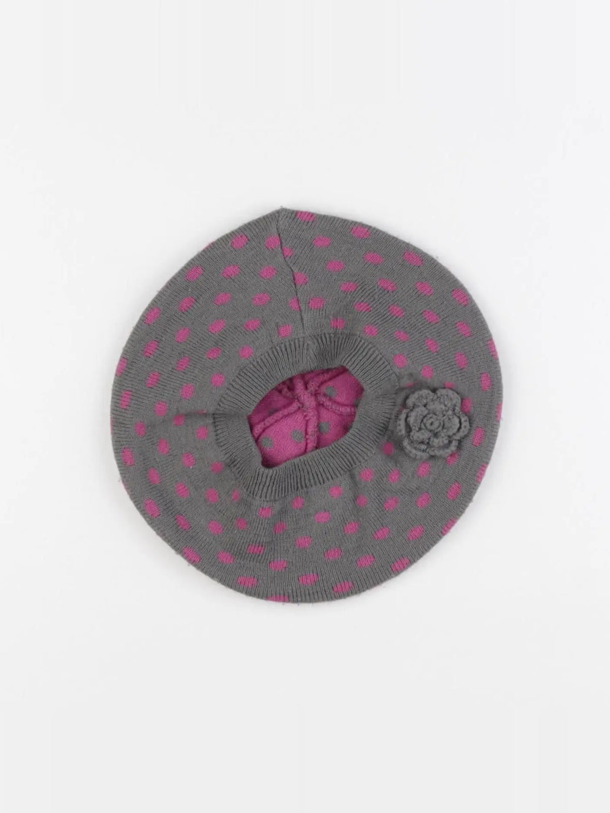 Vertbaudet - bonnet gris, rose - 24/36 mois