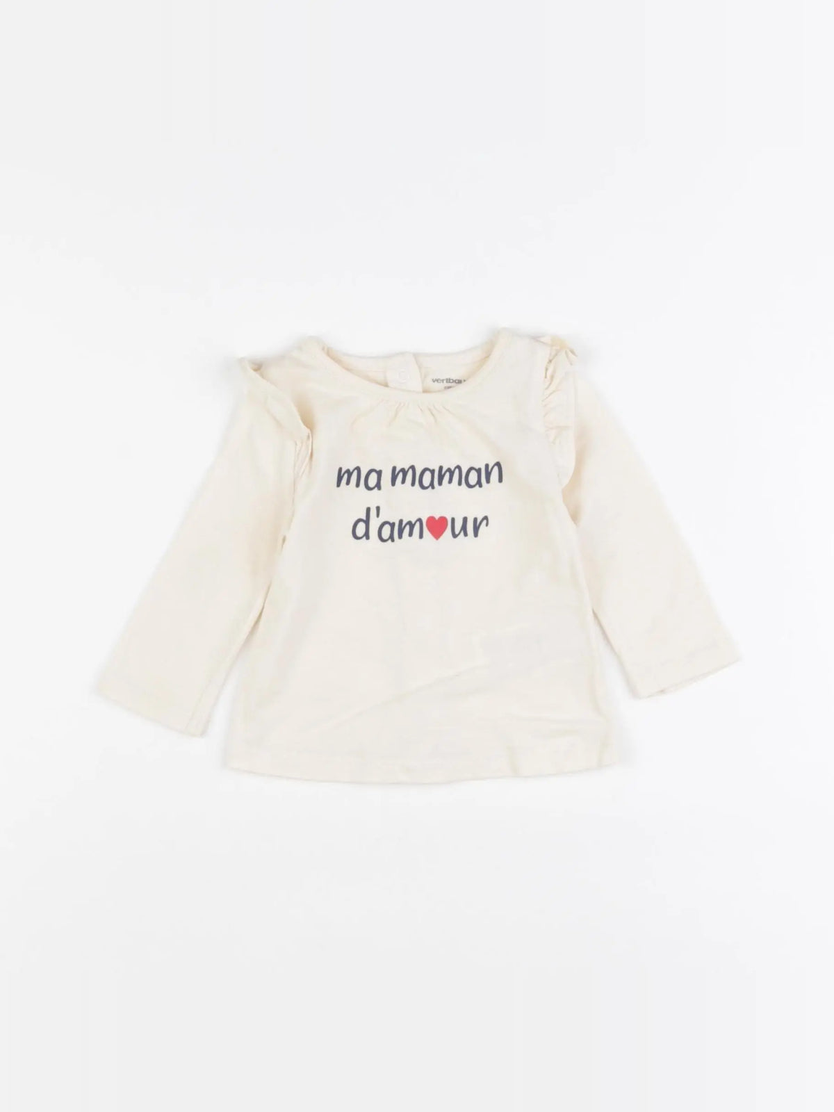 Vertbaudet - tee-shirt beige - 3 mois