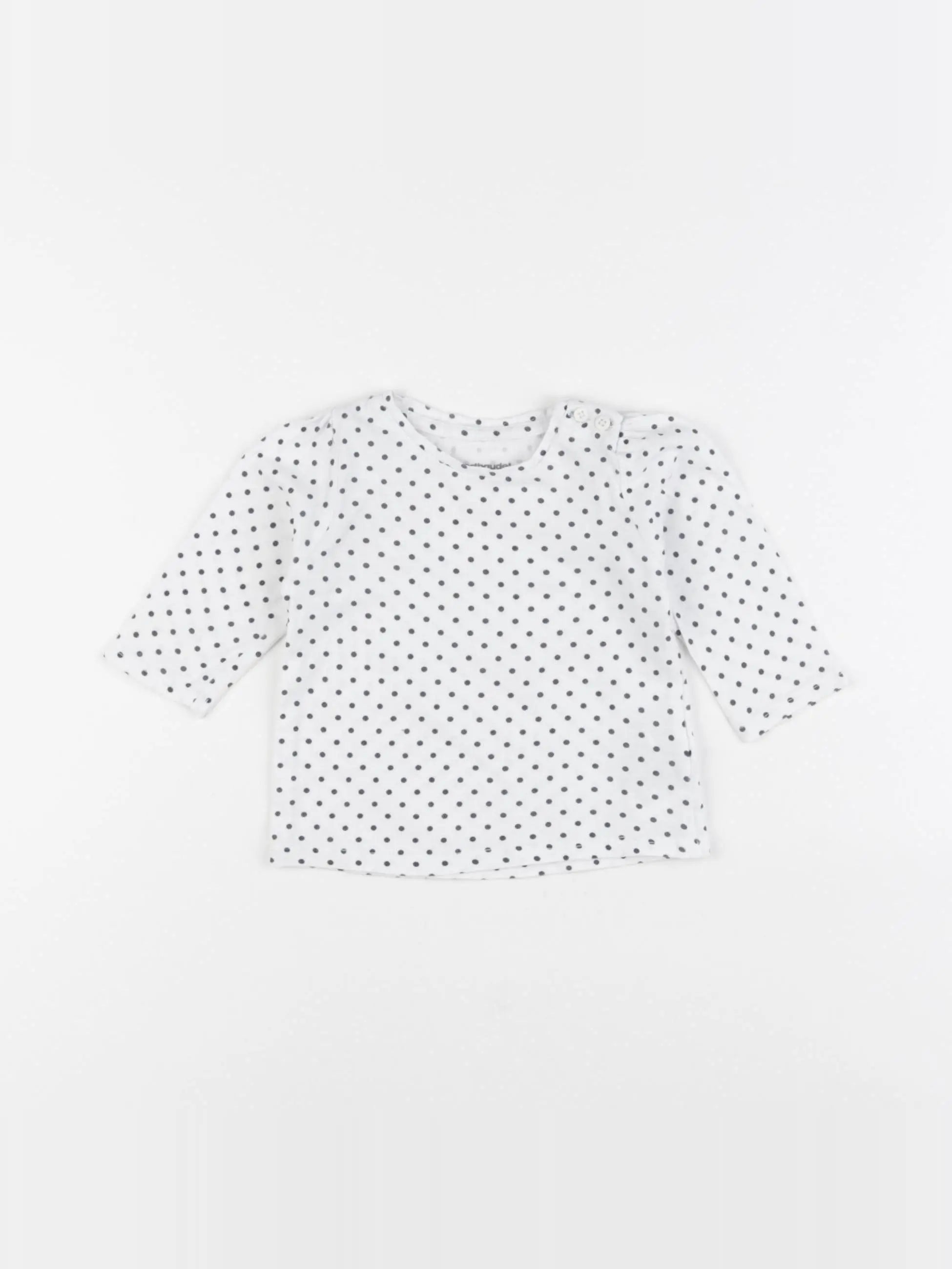 Vertbaudet - tee-shirt blanc, bleu - 3 mois