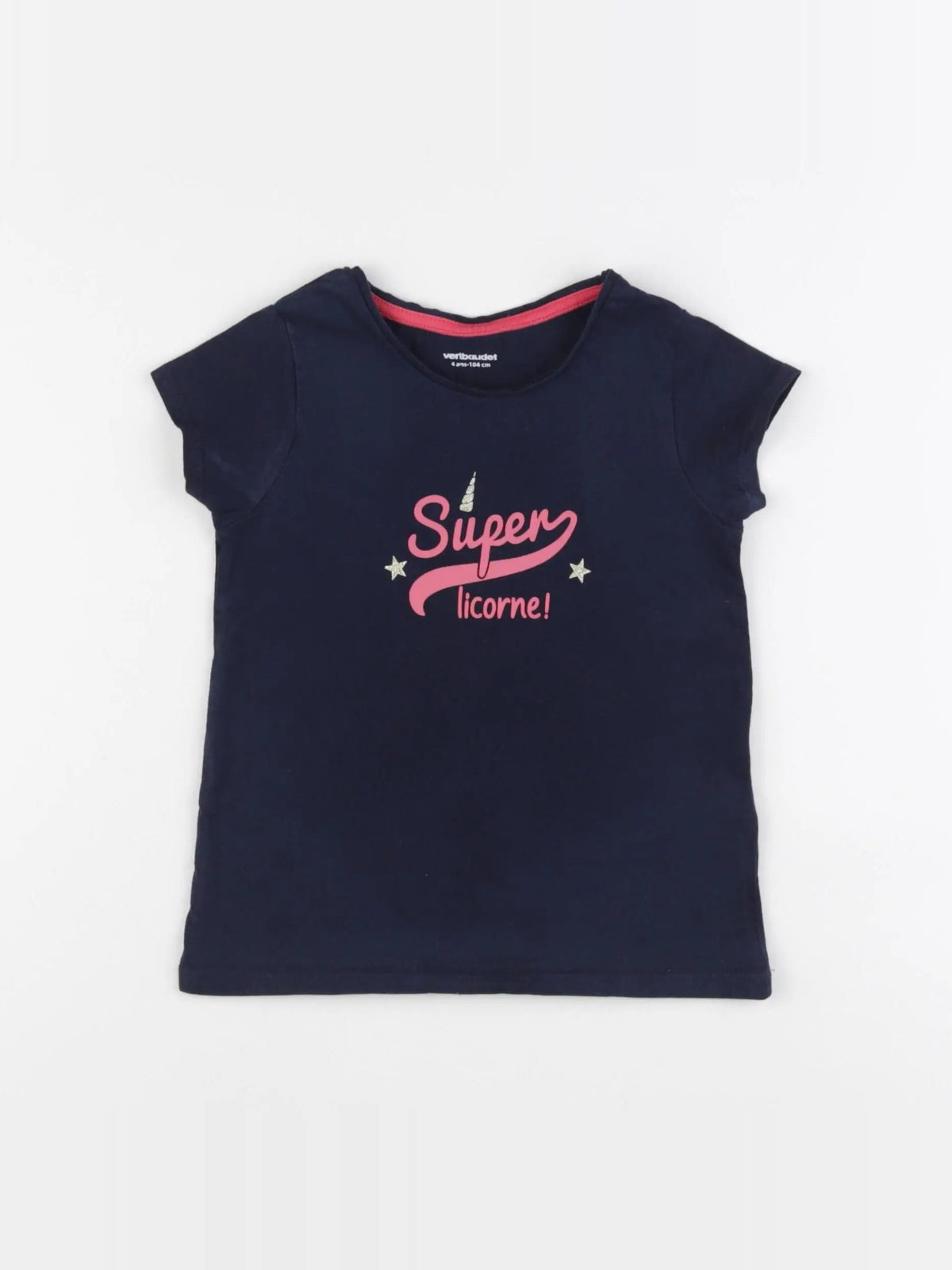 Vertbaudet - tee-shirt bleu - 4 ans