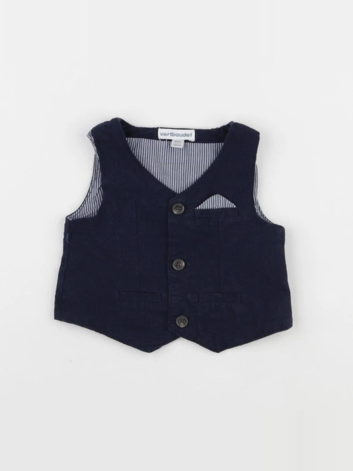Vertbaudet - gilet bleu - 3 mois