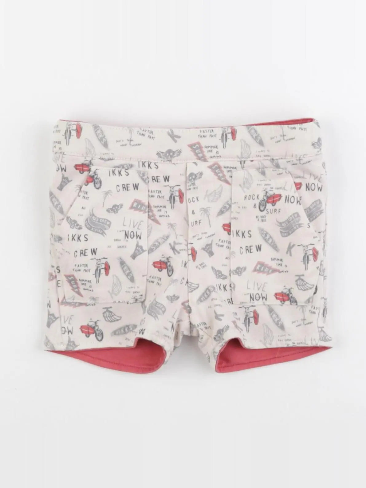 IKKS - short réversible rose, beige - 6 mois