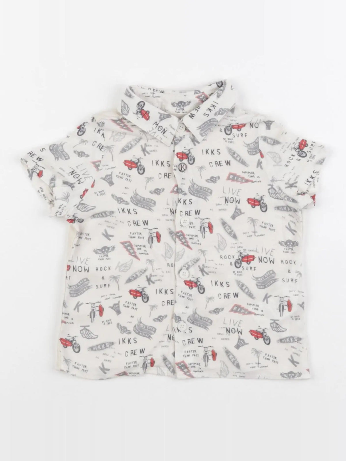 IKKS - chemise beige, bleu - 6 mois