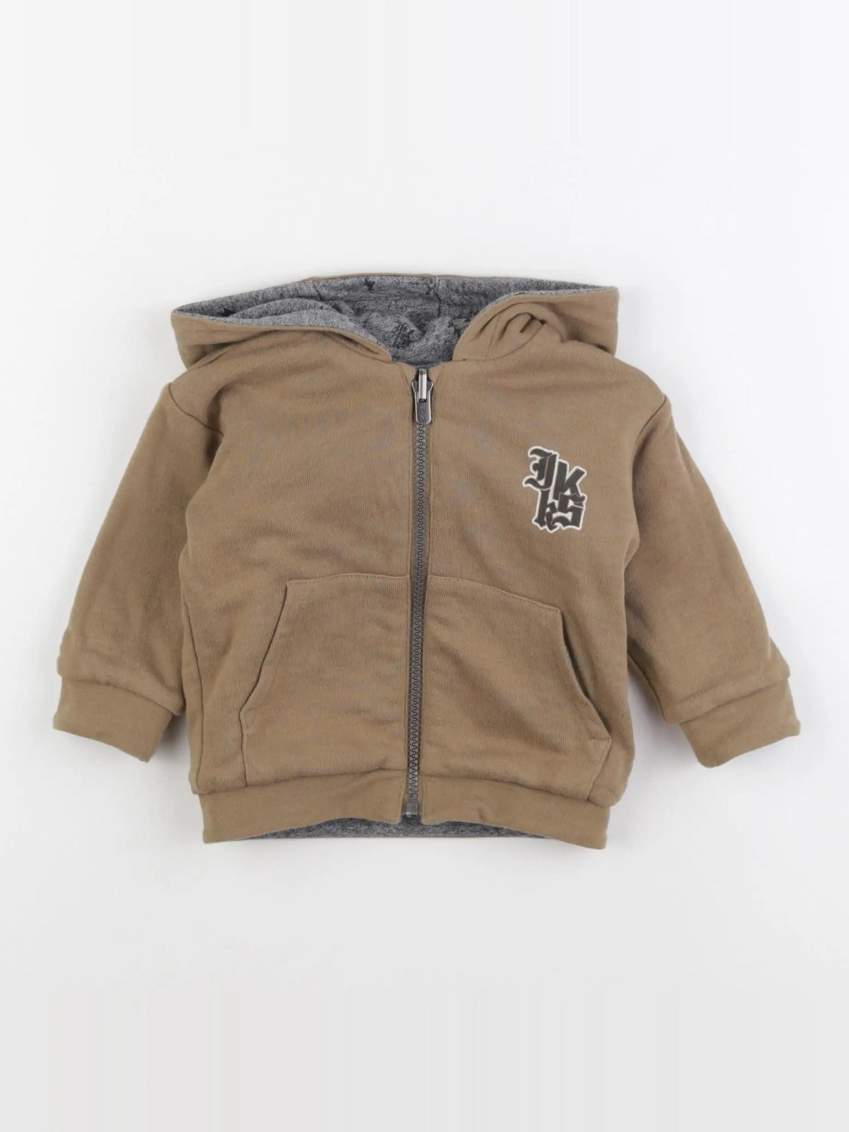 IKKS - sweat réversible gris, marron - 12 mois