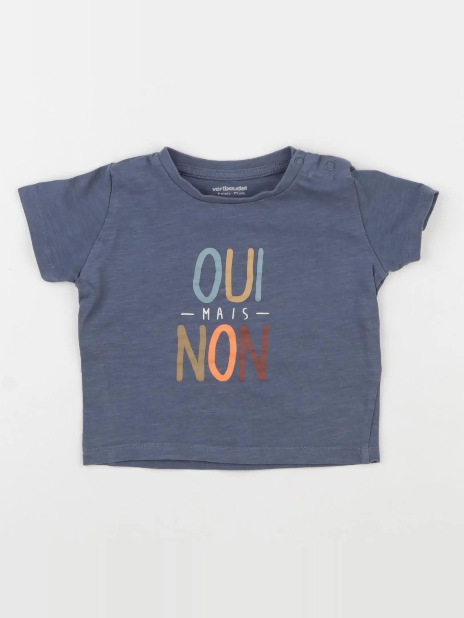 Vertbaudet - tee-shirt bleu - 9 mois