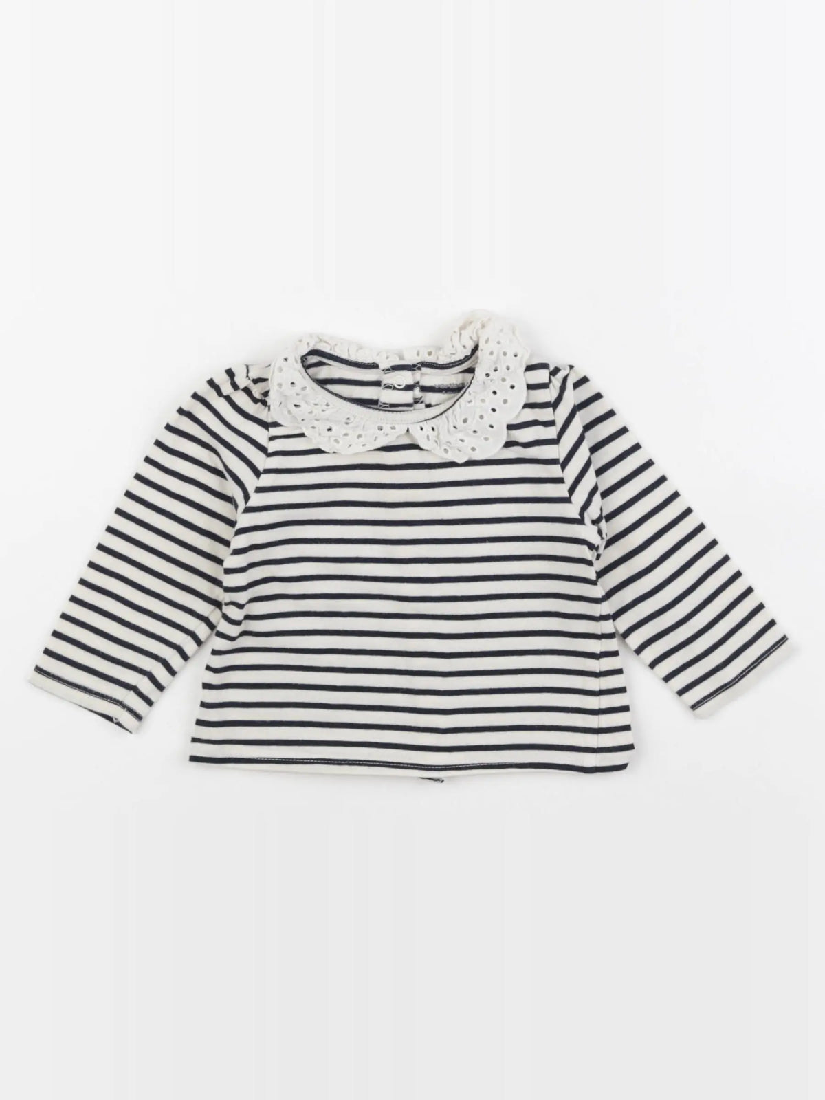 Vertbaudet - tee-shirt beige, bleu - 6 mois