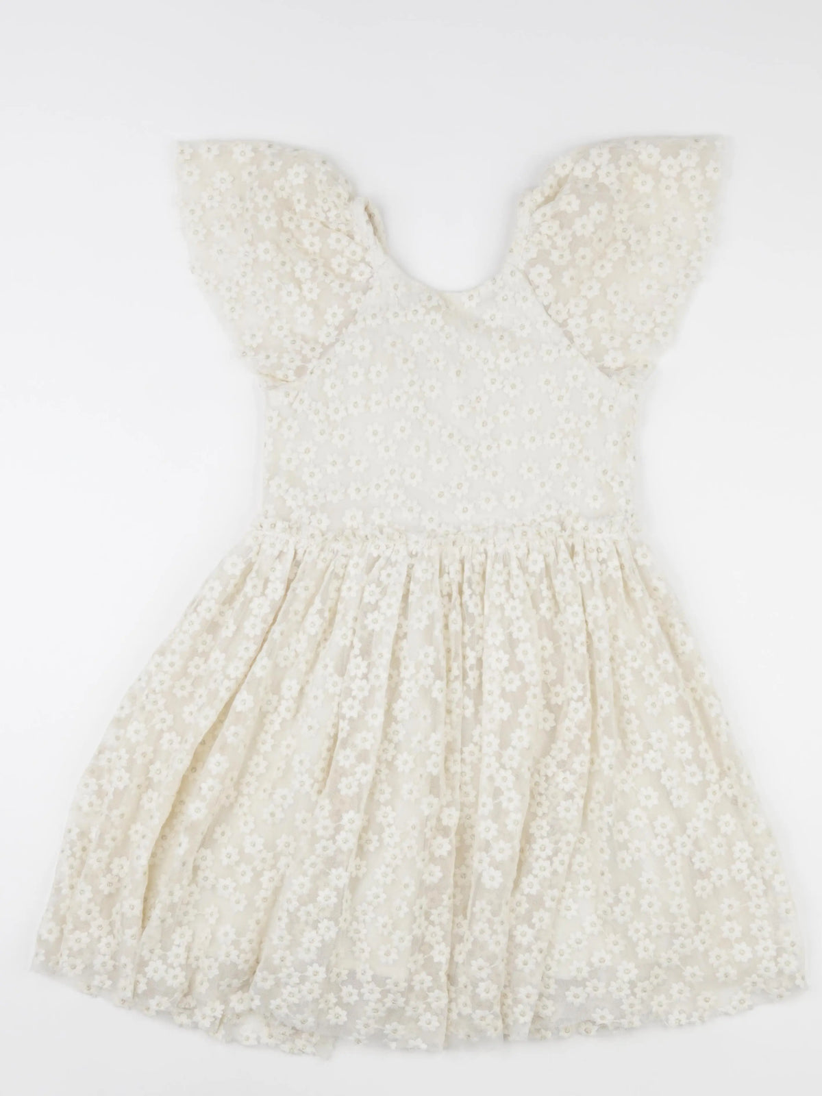 Vertbaudet - robe beige, or - 9 ans