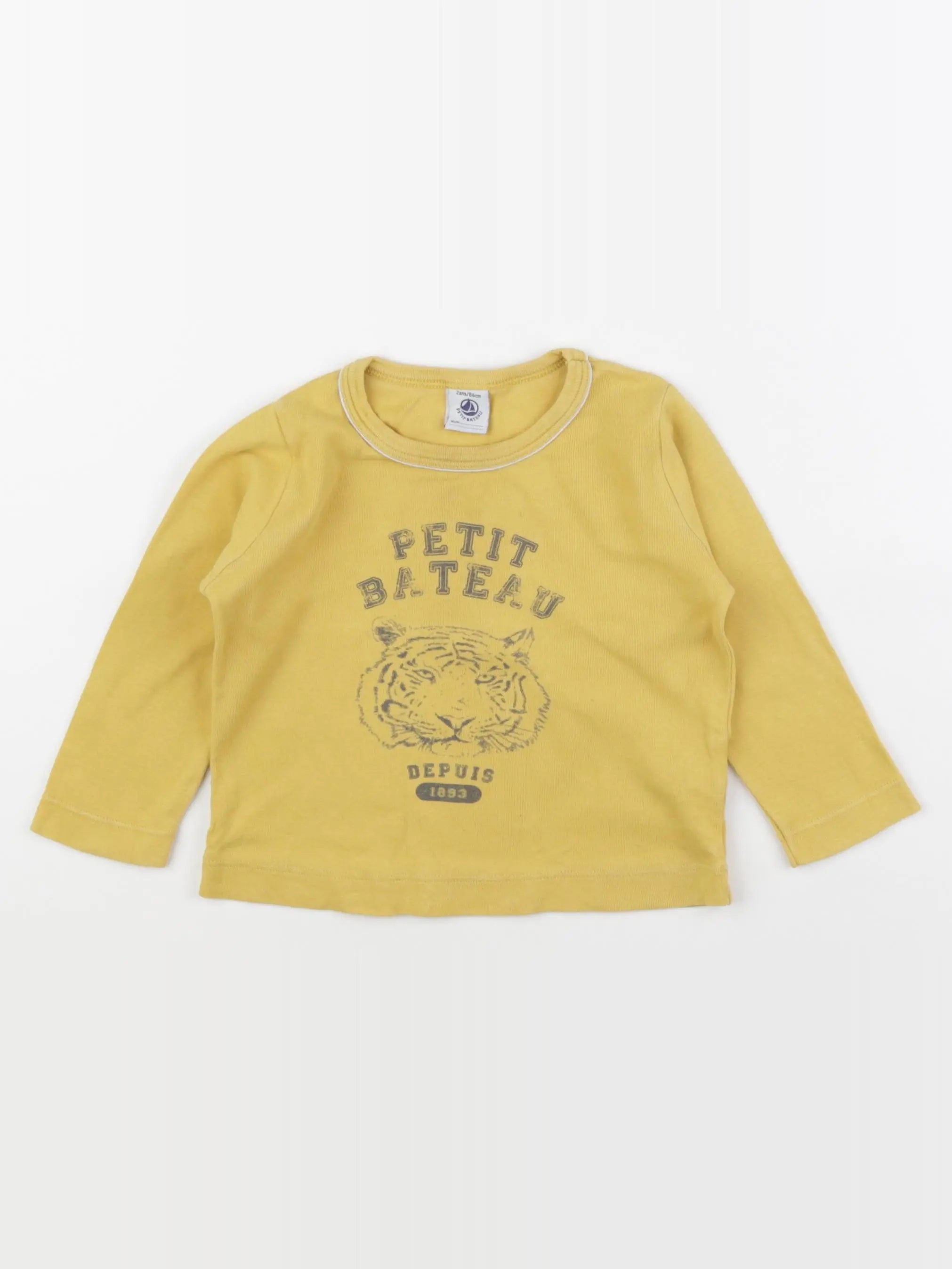 Petit Bateau - tee-shirt jaune - 2 ans
