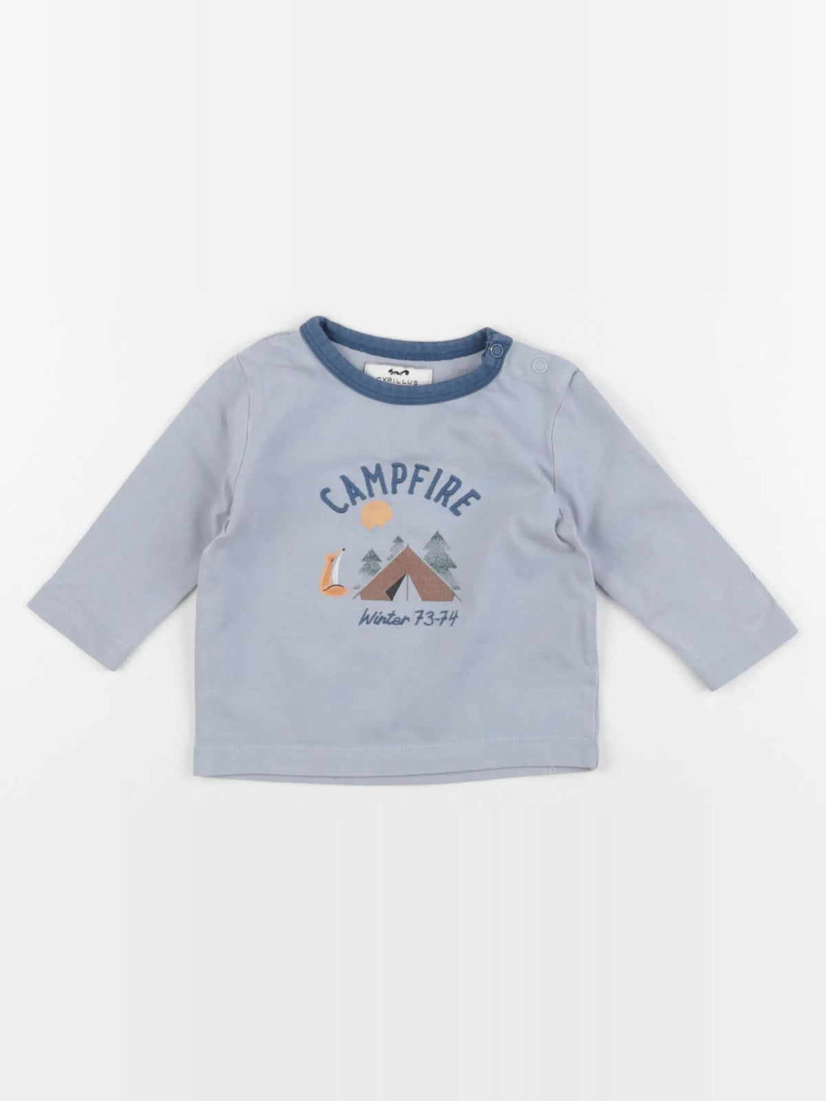 Cyrillus - tee-shirt bleu - 6 mois